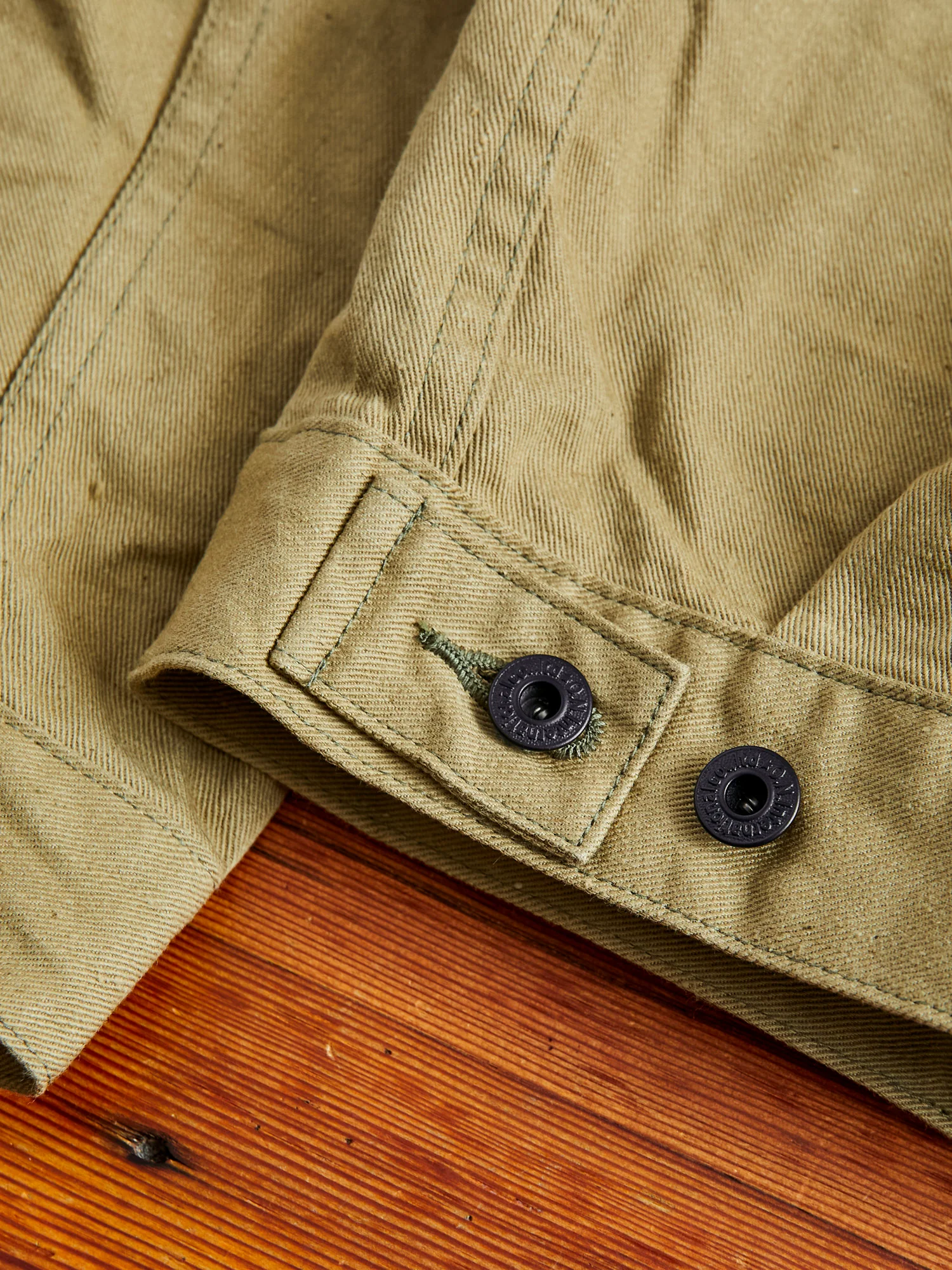 02517-BRD "British Drill" Selvedge Katsuragi Jacket in Beige - Image 12