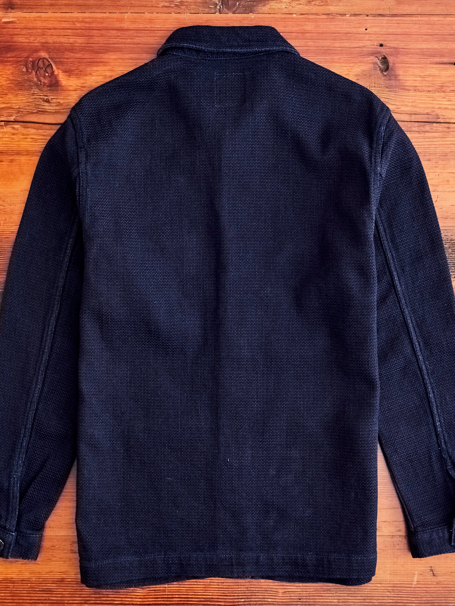 Dobby Sashiko Coverall Coat in Indigo - Image 10