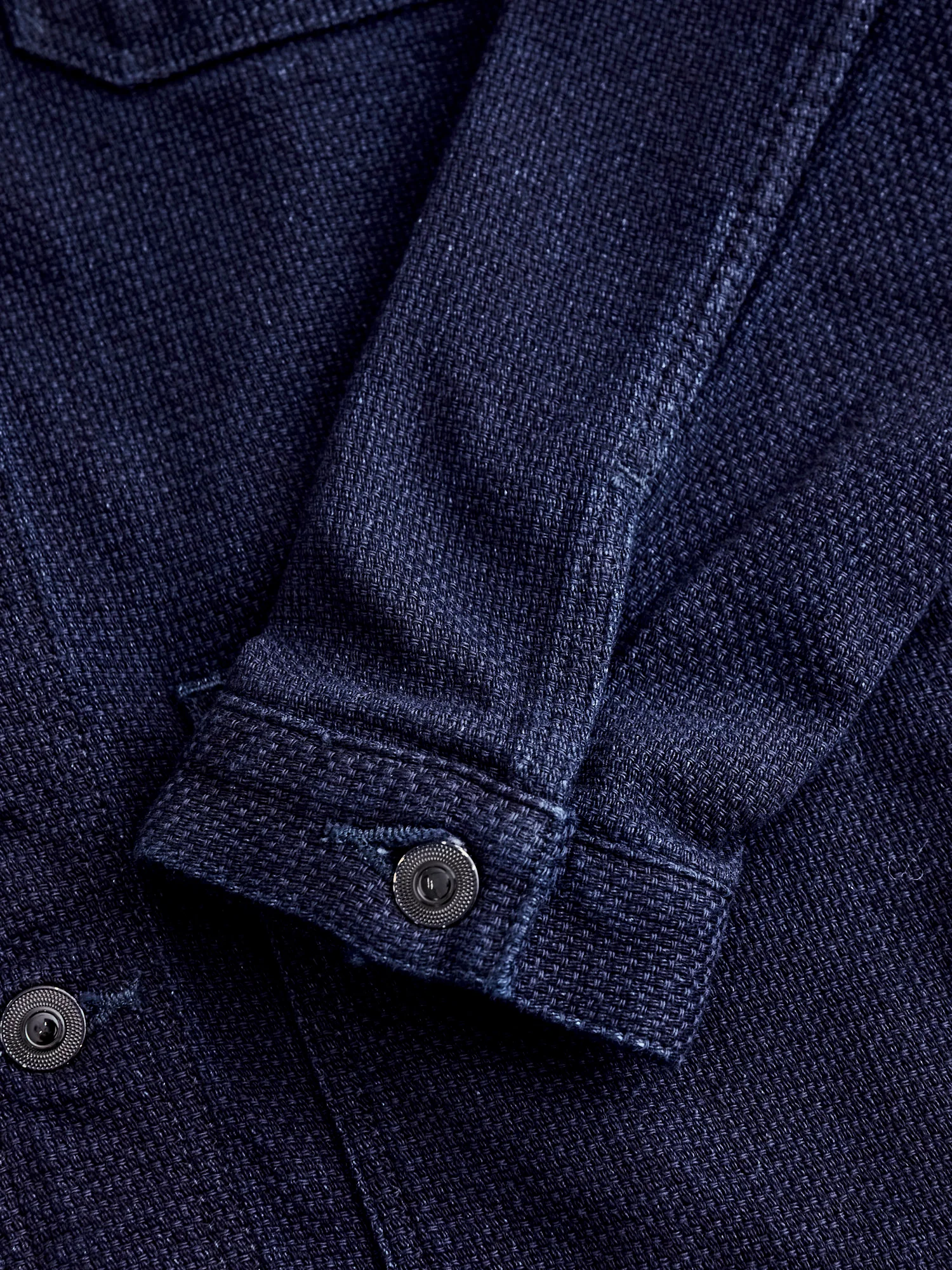 Dobby Sashiko Coverall Coat in Indigo - Image 6