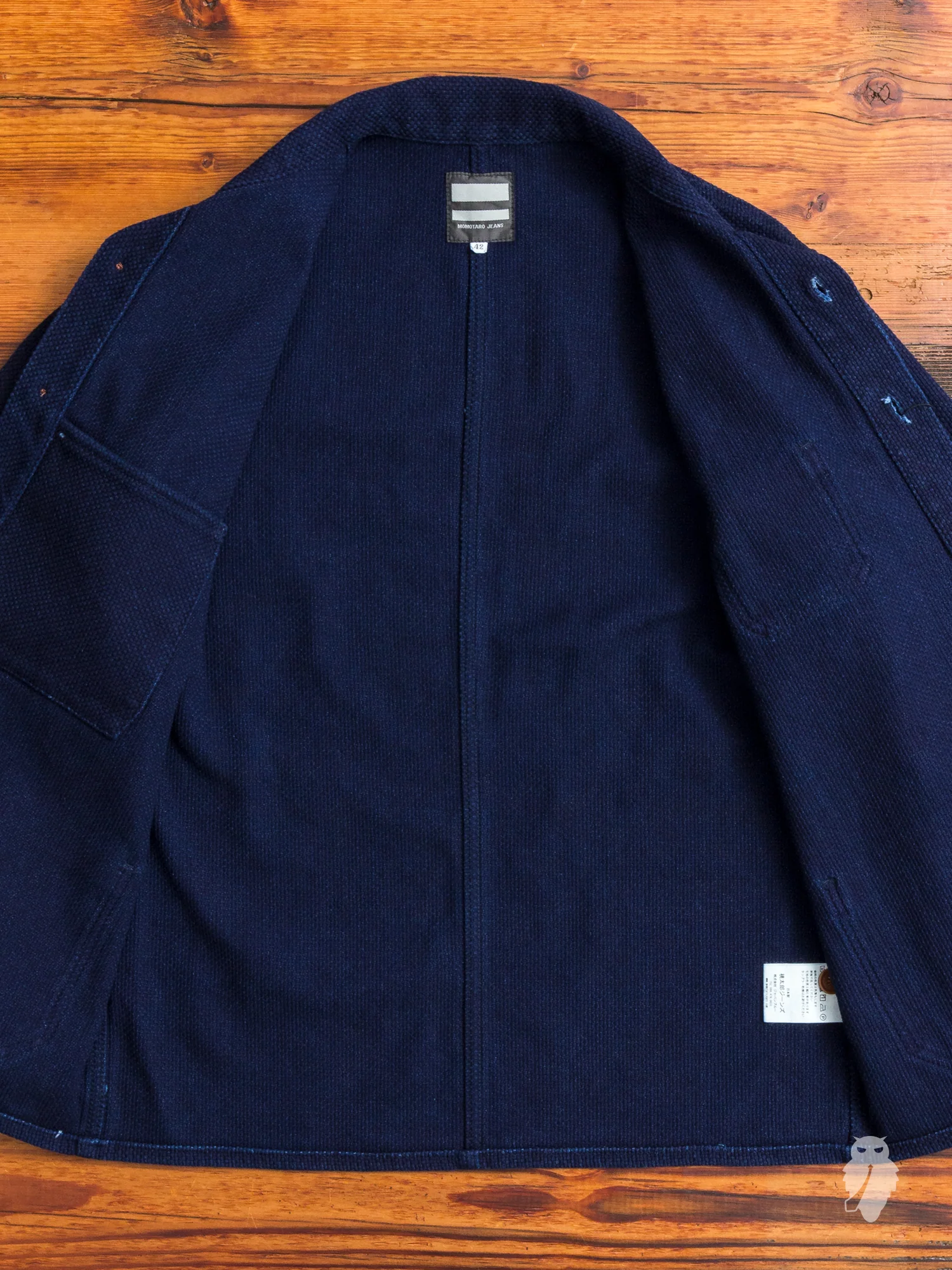 03-058 Sashiko Work Jacket in Indigo - Image 7