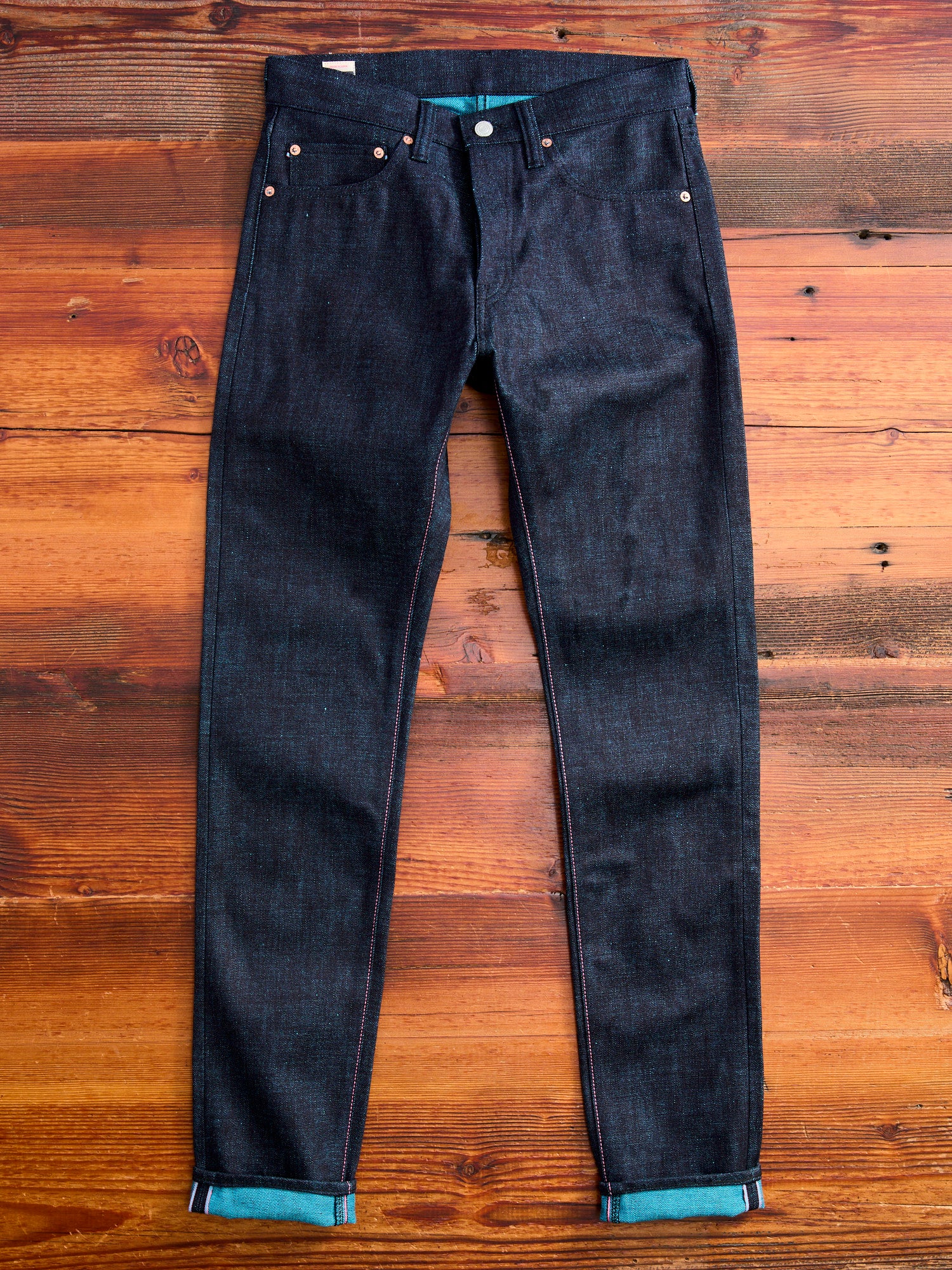 0405-IMSP "Indigo Mint" 15.7oz Selvedge Denim - High Tapered Fit - Image 5