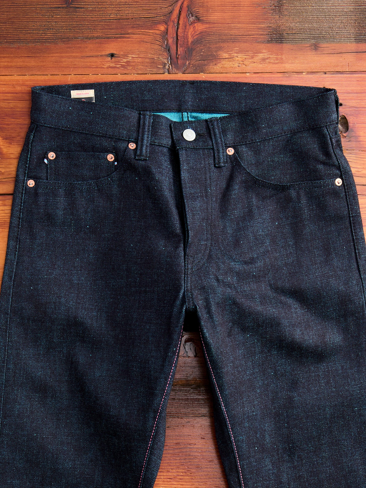 0605-IMSP "Indigo Mint" 15.7oz Selvedge Denim - Natural Tapered Fit - Image 6