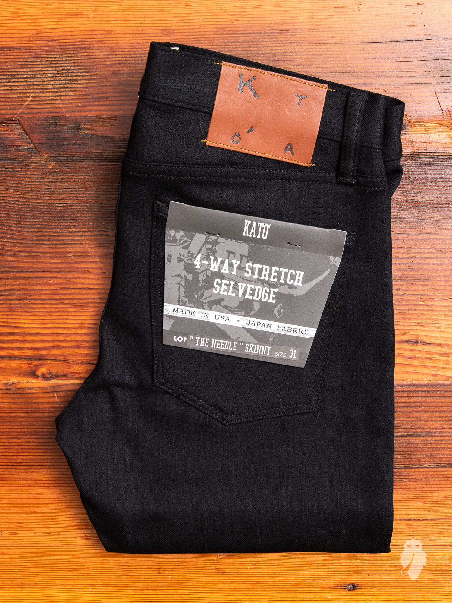 10.5oz Black Stretch Selvedge Denim - Needle Skinny - Image 2