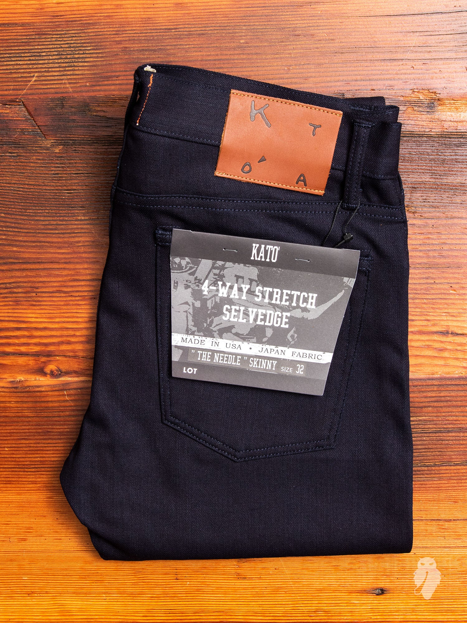 10.5oz Indigo/Black Stretch Selvedge Denim - Needle Skinny - Image 2
