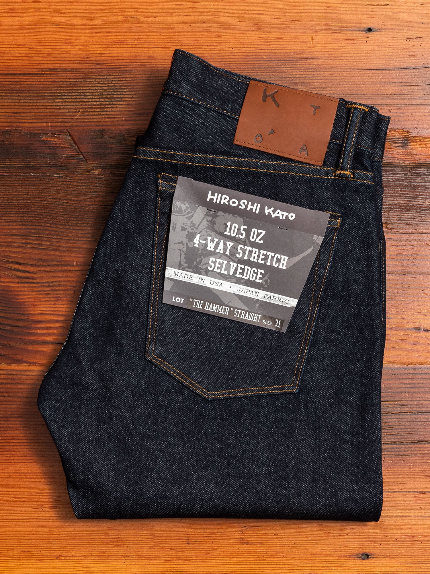 10.5oz Indigo Rinsed Stretch Selvedge Denim - Hammer Straight - Image 2