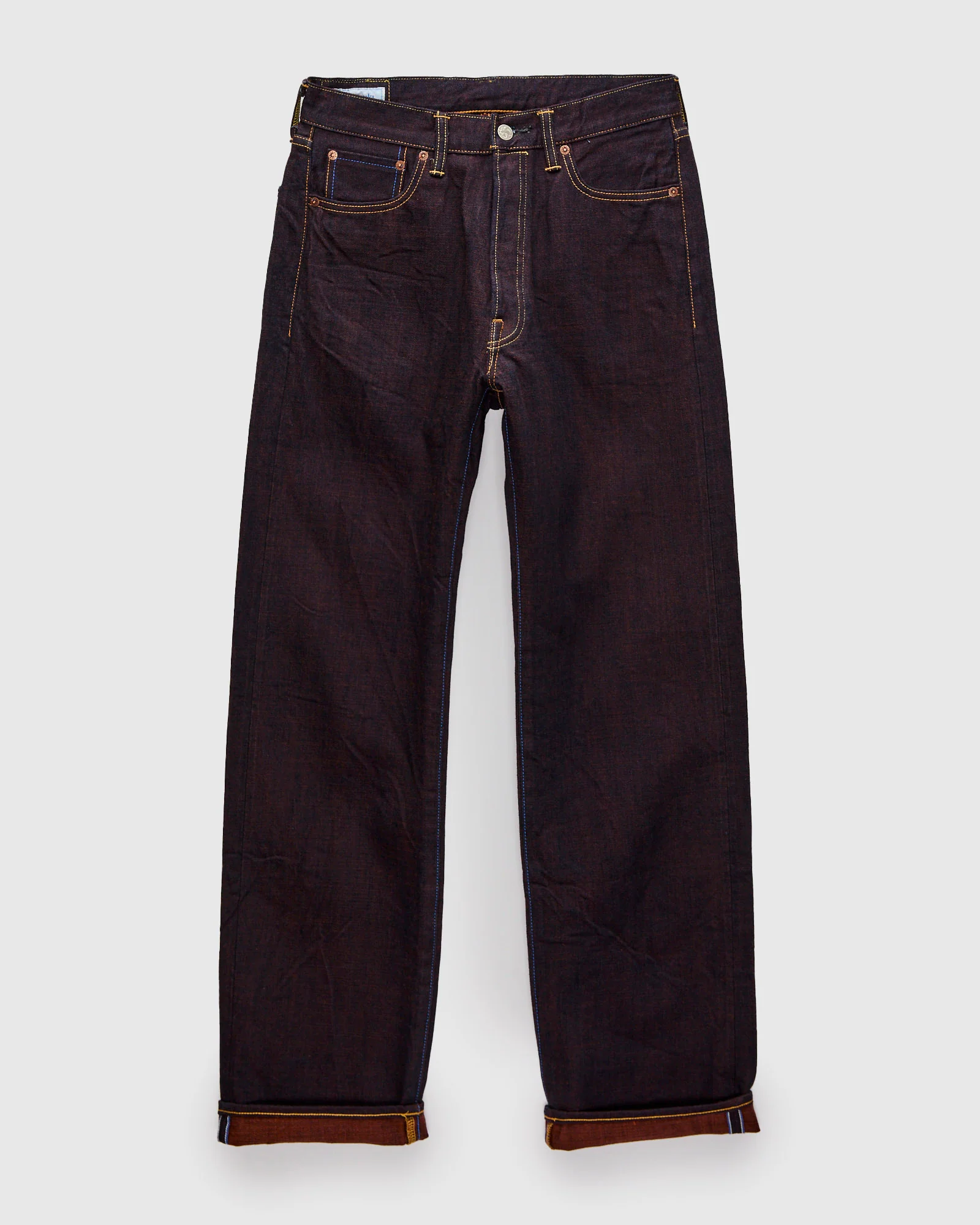 103KH "Kakishibu" Persimmon Weft 14.5oz Selvedge Denim - Loose Straight Fit - Image 2