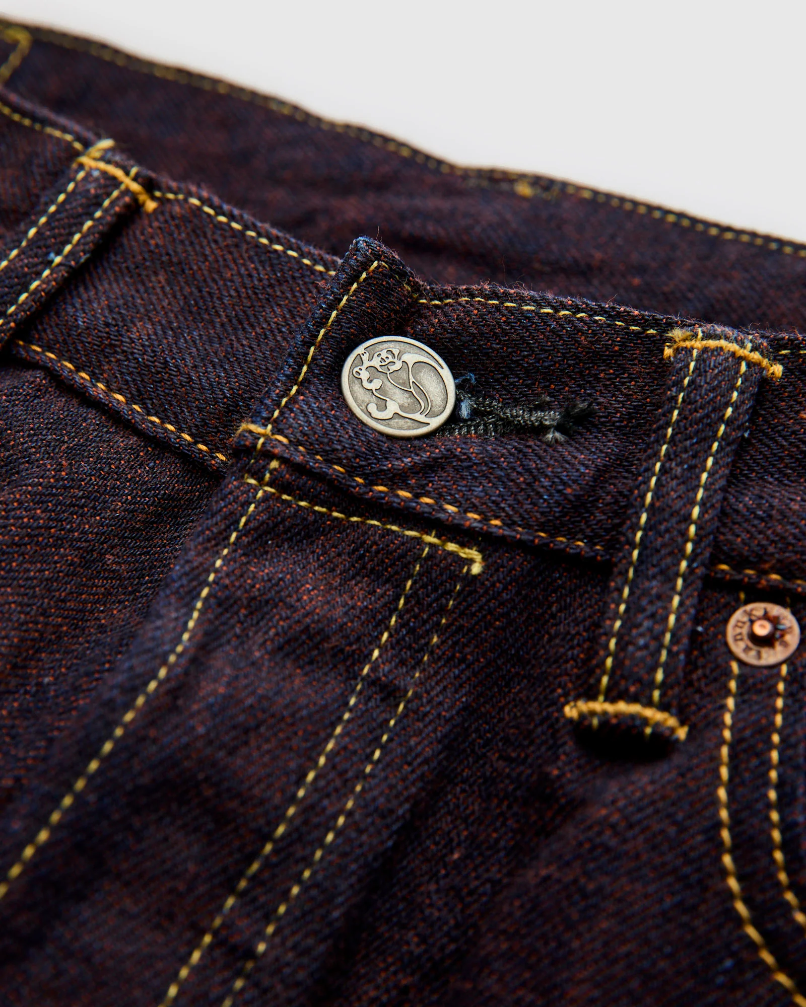 103KH "Kakishibu" Persimmon Weft 14.5oz Selvedge Denim - Loose Straight Fit - Image 6