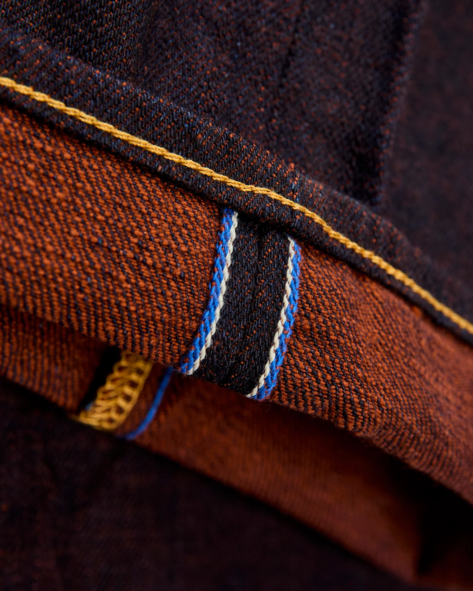 103KH "Kakishibu" Persimmon Weft 14.5oz Selvedge Denim - Loose Straight Fit - Image 8