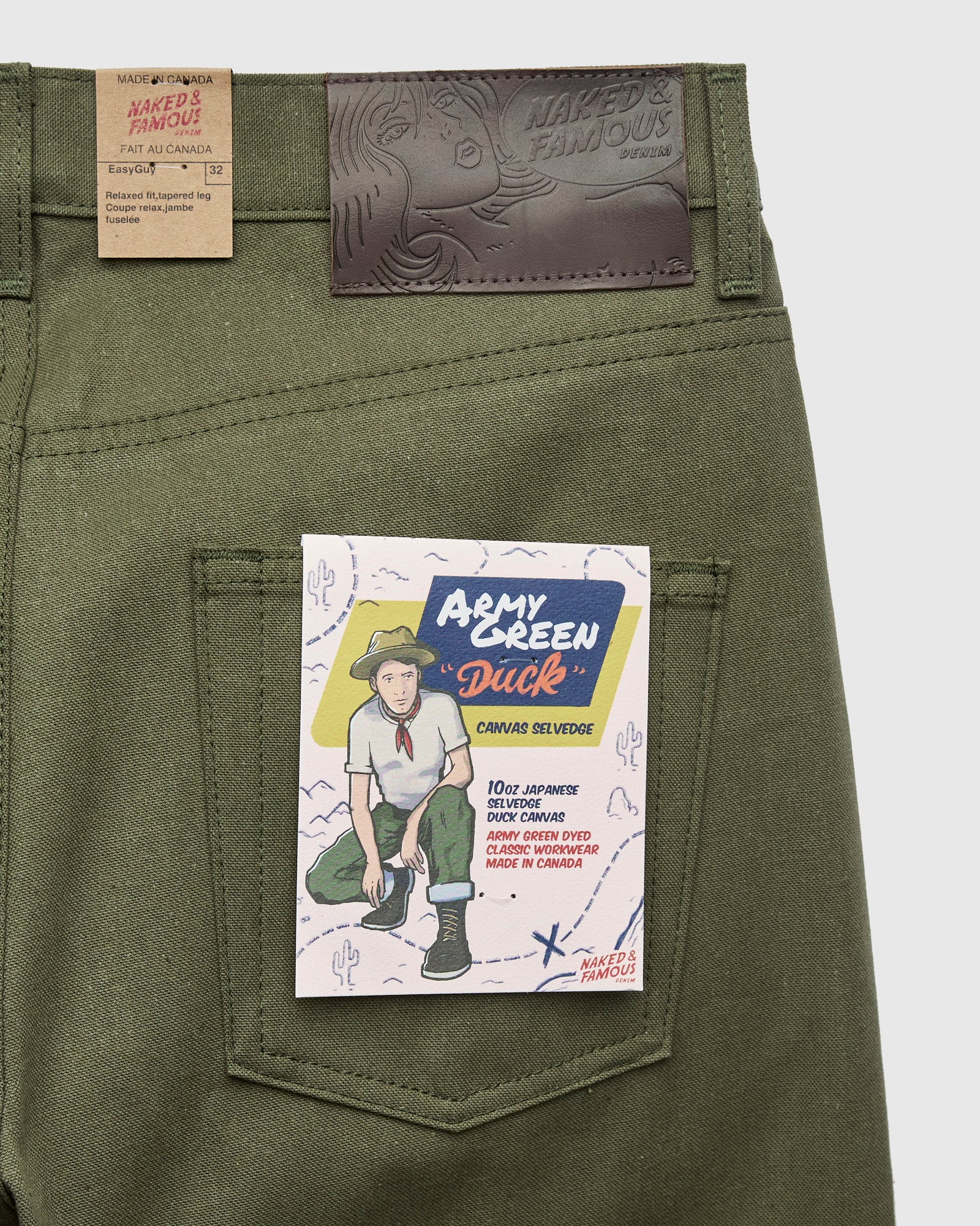 10oz Selvedge Army Green Duck Canvas - Easy Guy Fit - Image 4