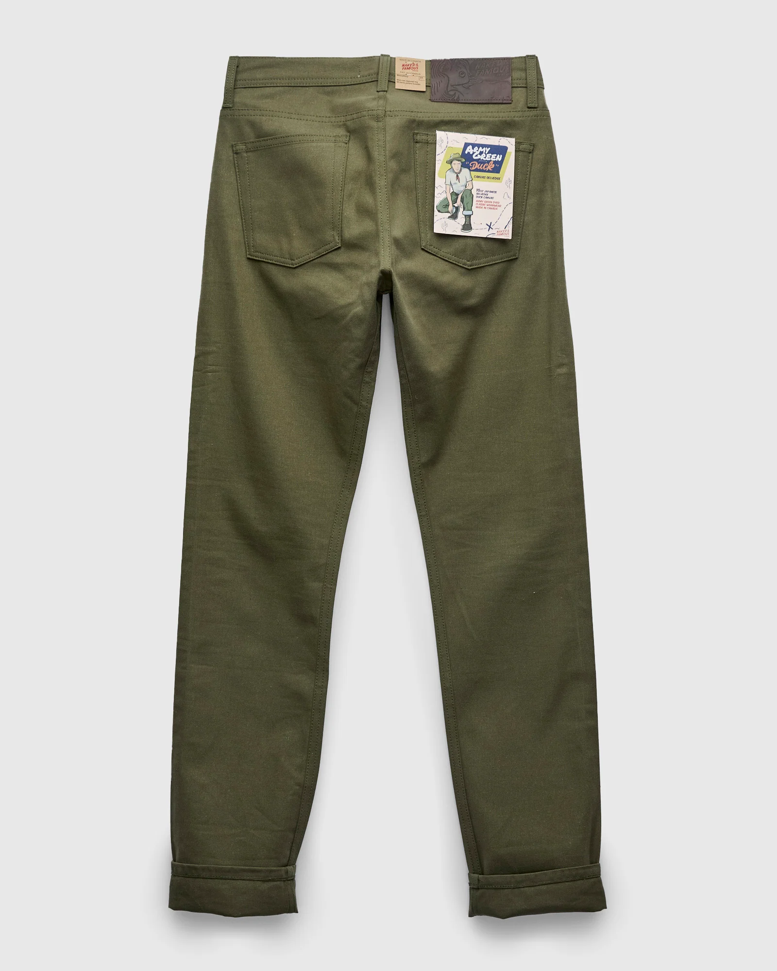 10oz Selvedge Army Green Duck Canvas - Weird Guy Fit - Image 3