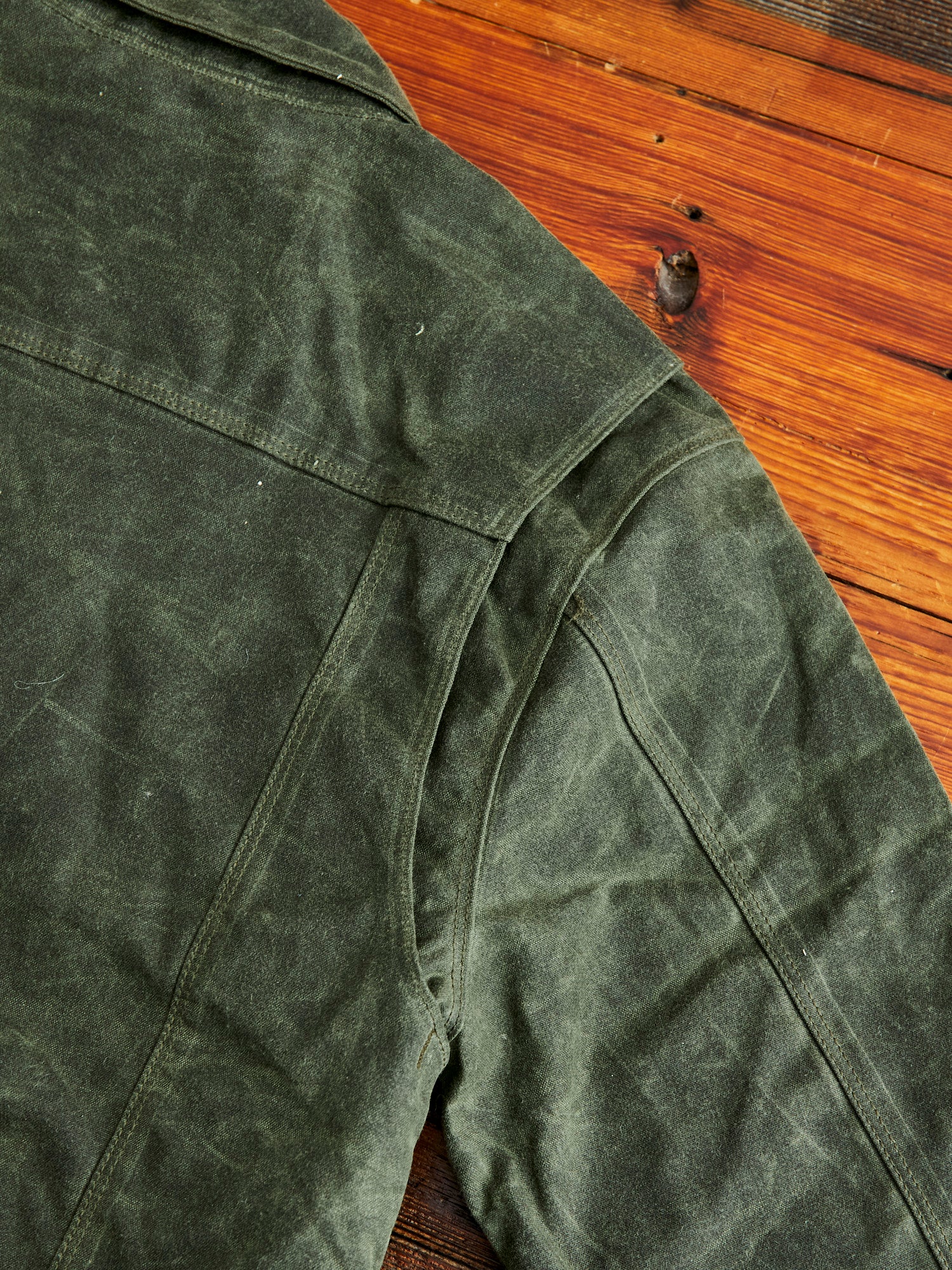 10oz Waxed Canvas Riders Jacket in Olive - Image 16