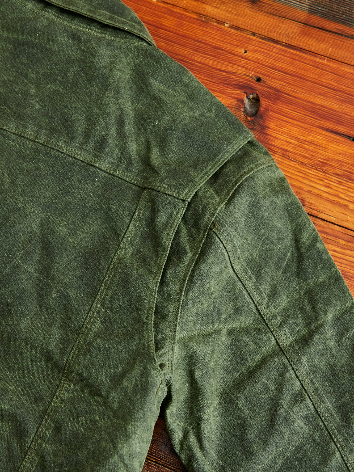 10oz Waxed Canvas Riders Jacket in Olive - Image 7