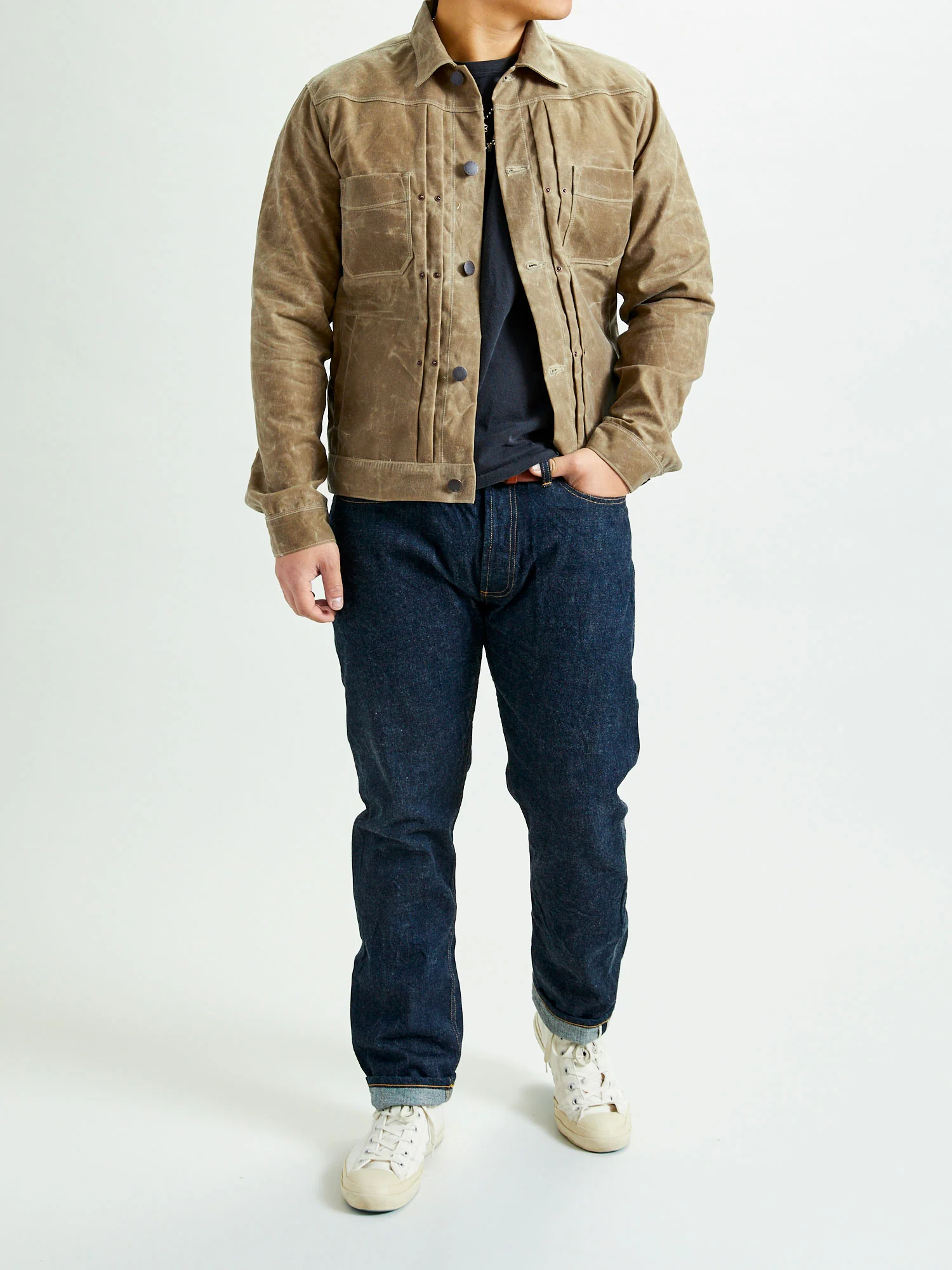 10oz Waxed Canvas Riders Jacket in Tumbleweed - Image 16