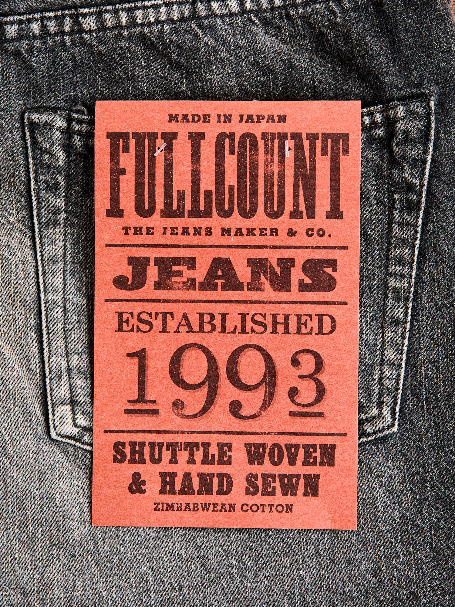 1101BKHW 13.7oz Washed Black Selvedge Denim - Classic Straight Fit - Image 5