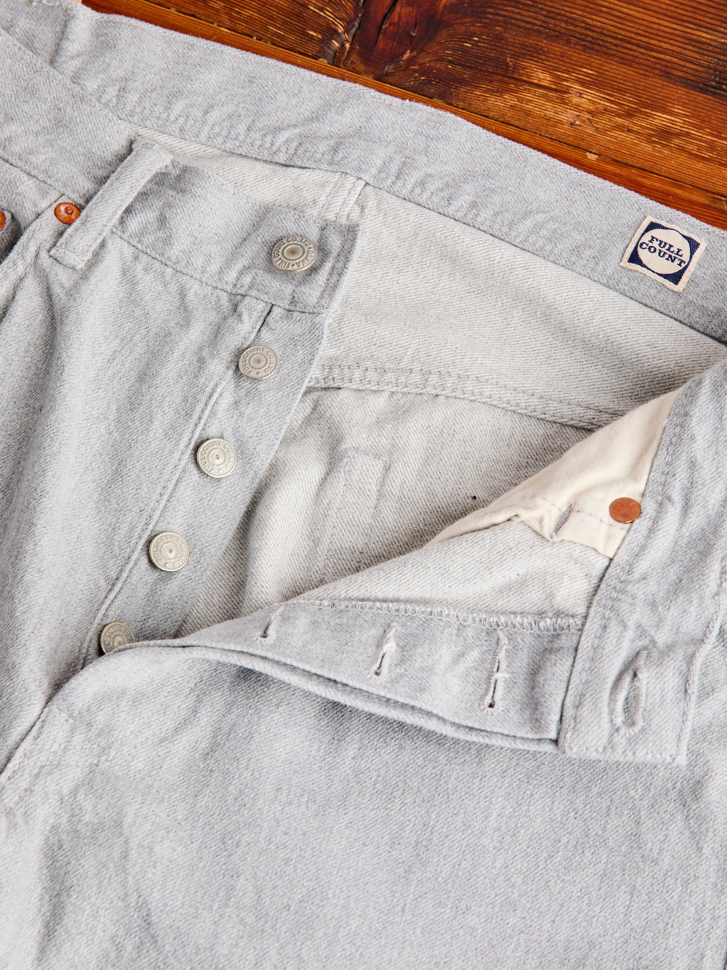 1102G 12oz Grey Selvedge Denim - Straight Fit - Image 9