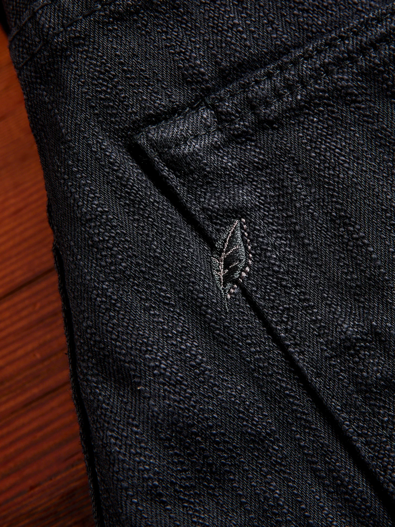 1167-WBK 13oz Rinsed Stretch Double Black Selvedge Denim - Relaxed Tapered Fit - Image 12