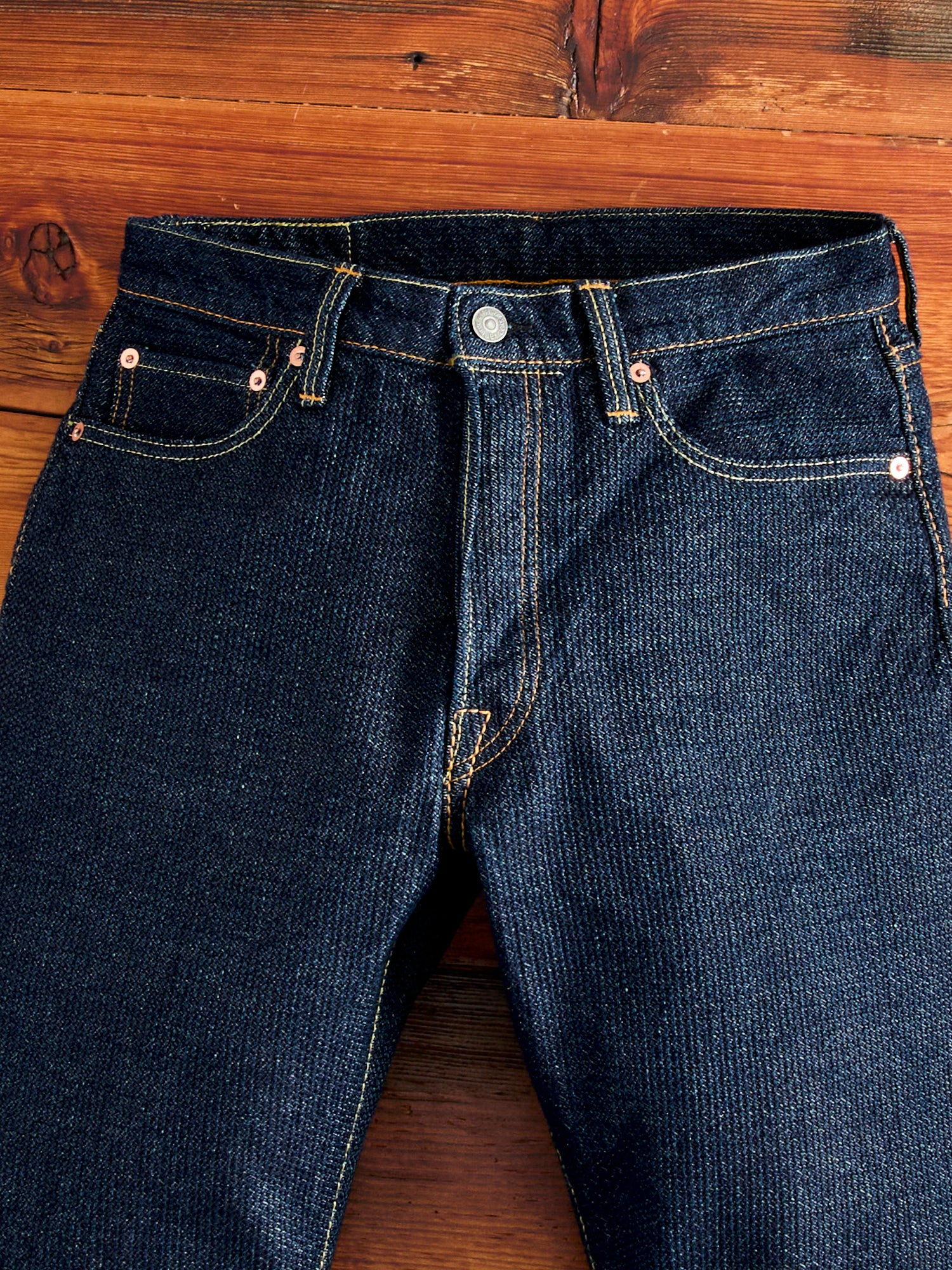 1170-1-ID Indigo Sashiko Denim - Regular Straight Fit - Image 4