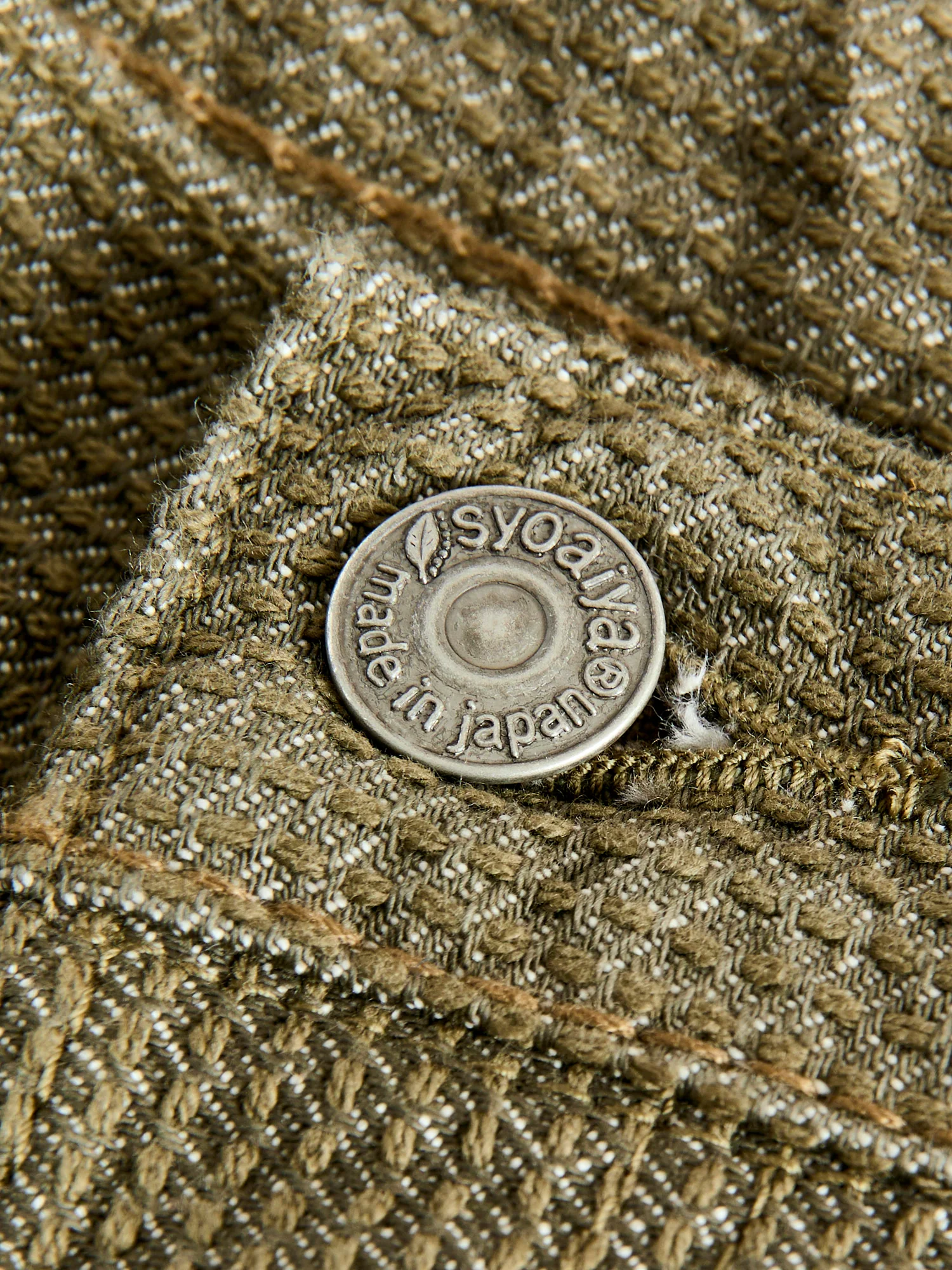 1170-1-OLV Olive Sashiko Denim - Regular Straight Fit - Image 6