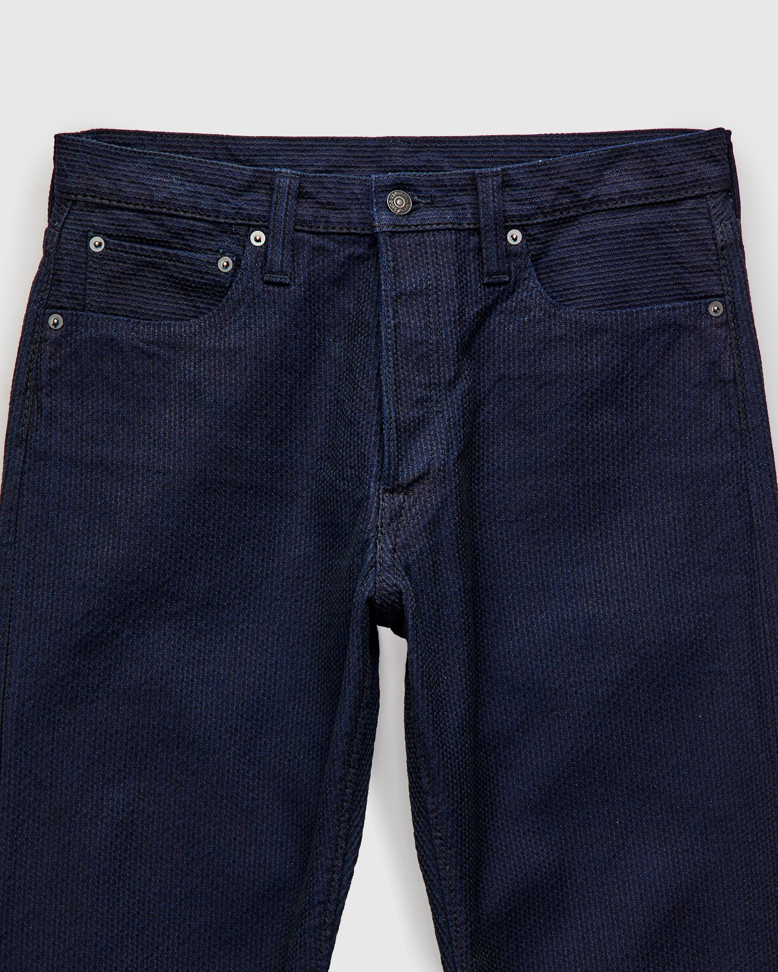 1178-ID Indigo x Black Sashiko Denim - Regular Straight Fit - Image 5