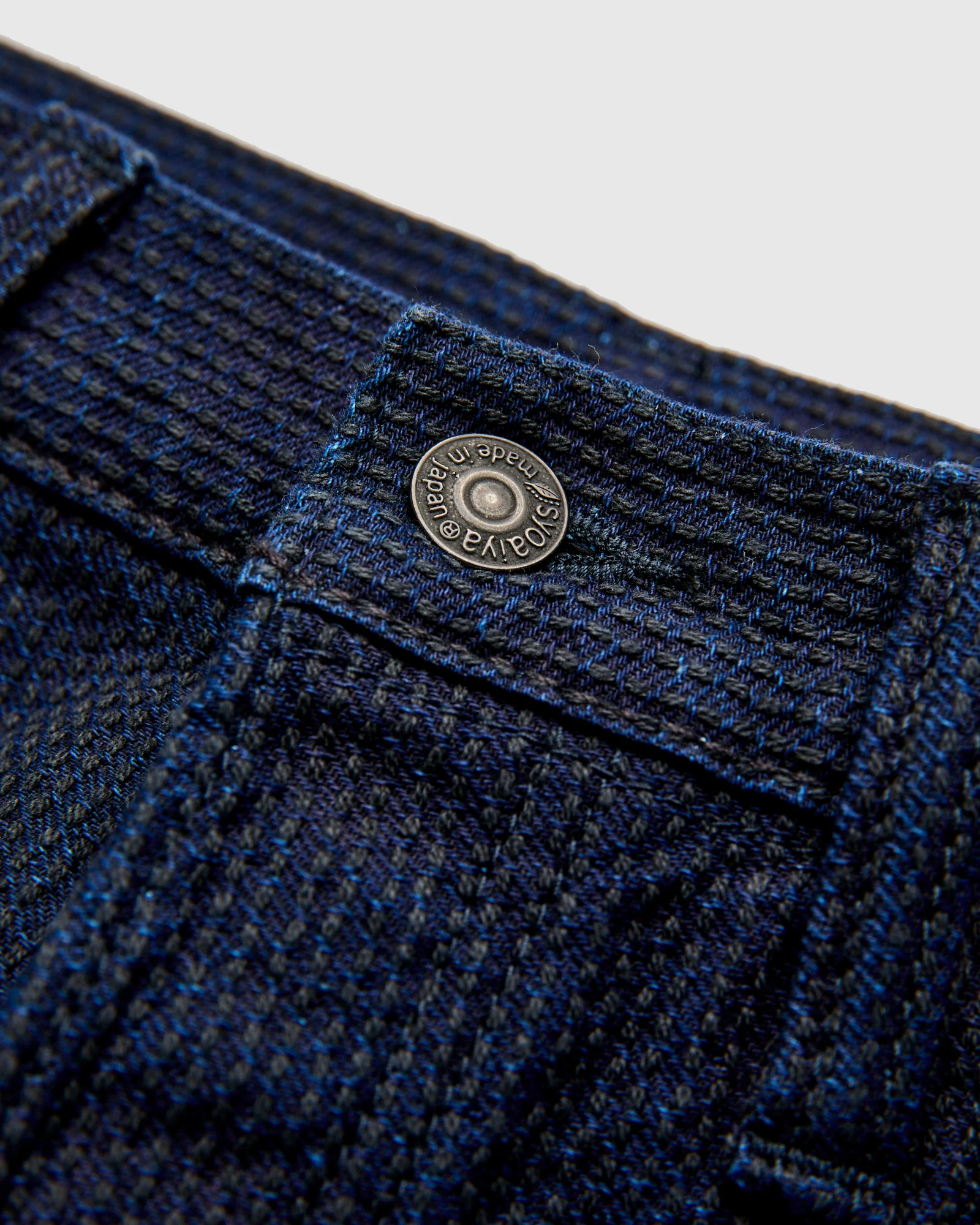 1178-ID Indigo x Black Sashiko Denim - Regular Straight Fit - Image 6