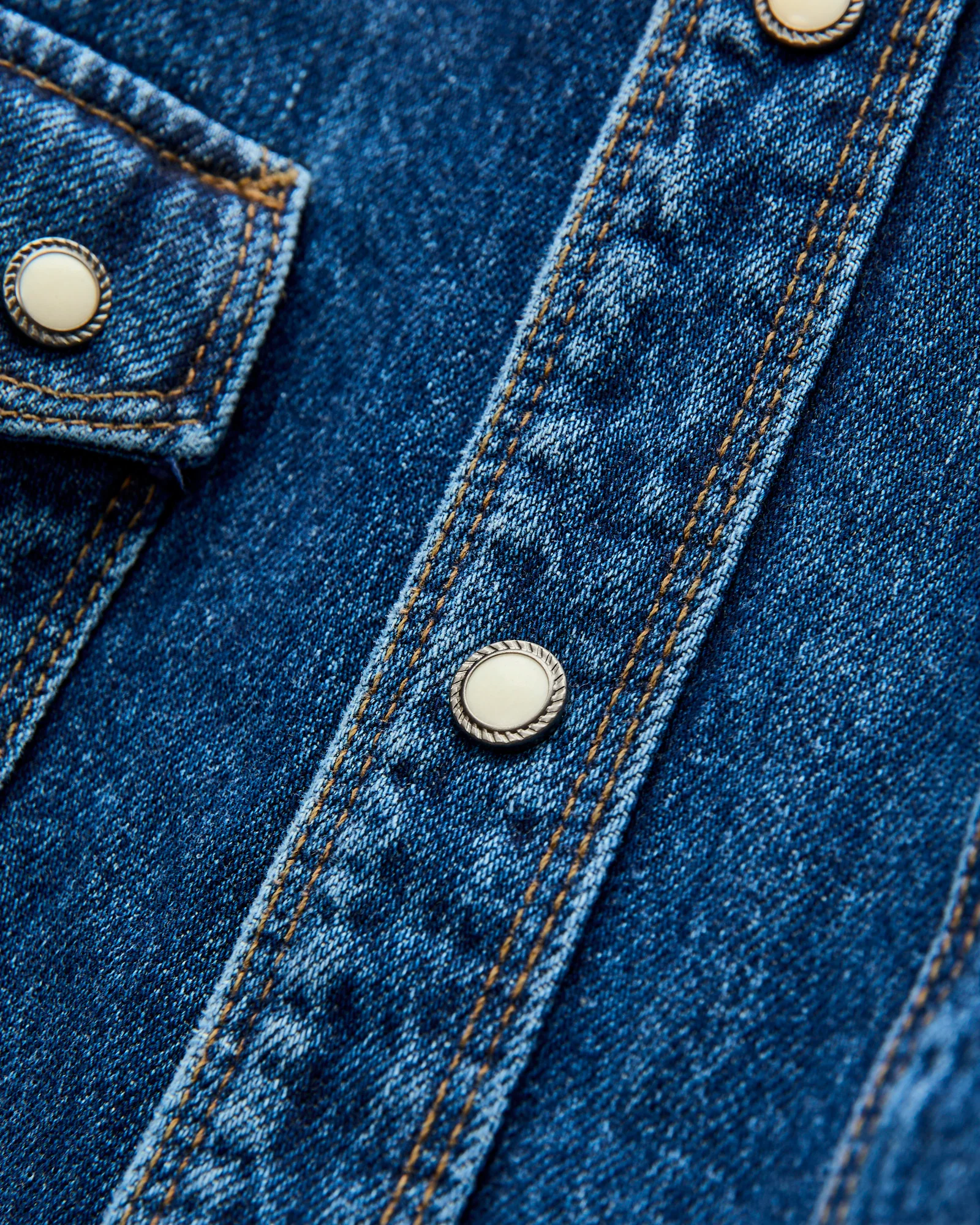 11oz Modern Western Shirt in Stonewash Indigo - Image 5
