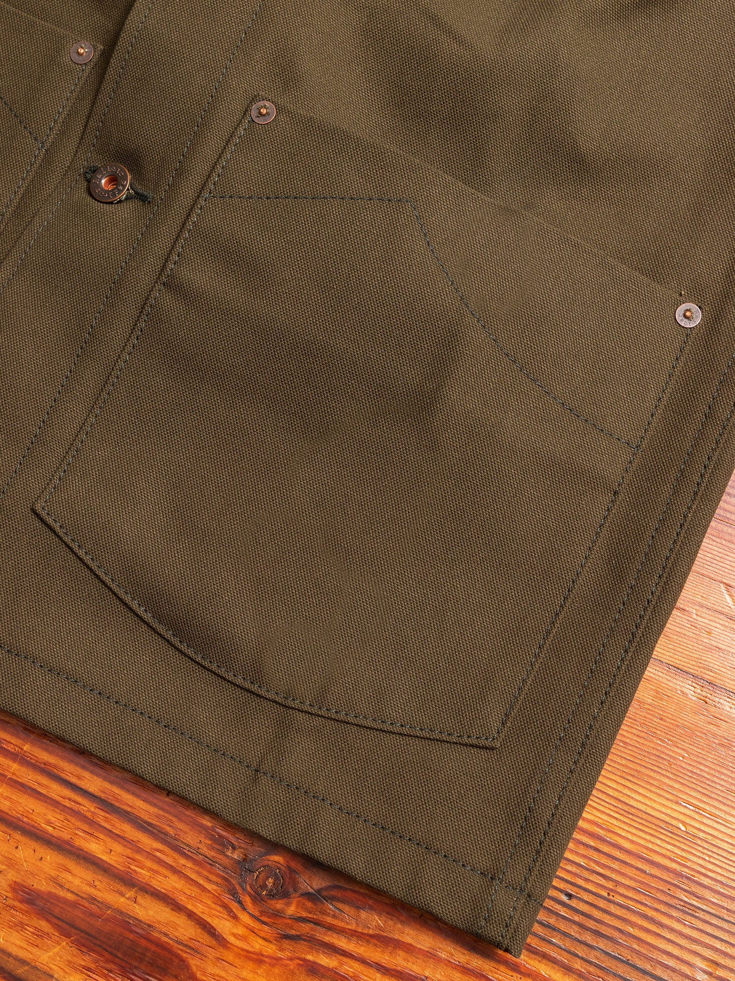 12oz Canvas Chore Coat in Seaweed - Image 8