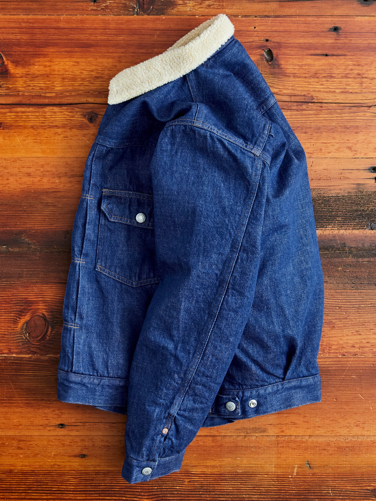 12oz Denim Boa Type 2 Jacket in Indigo - Image 11