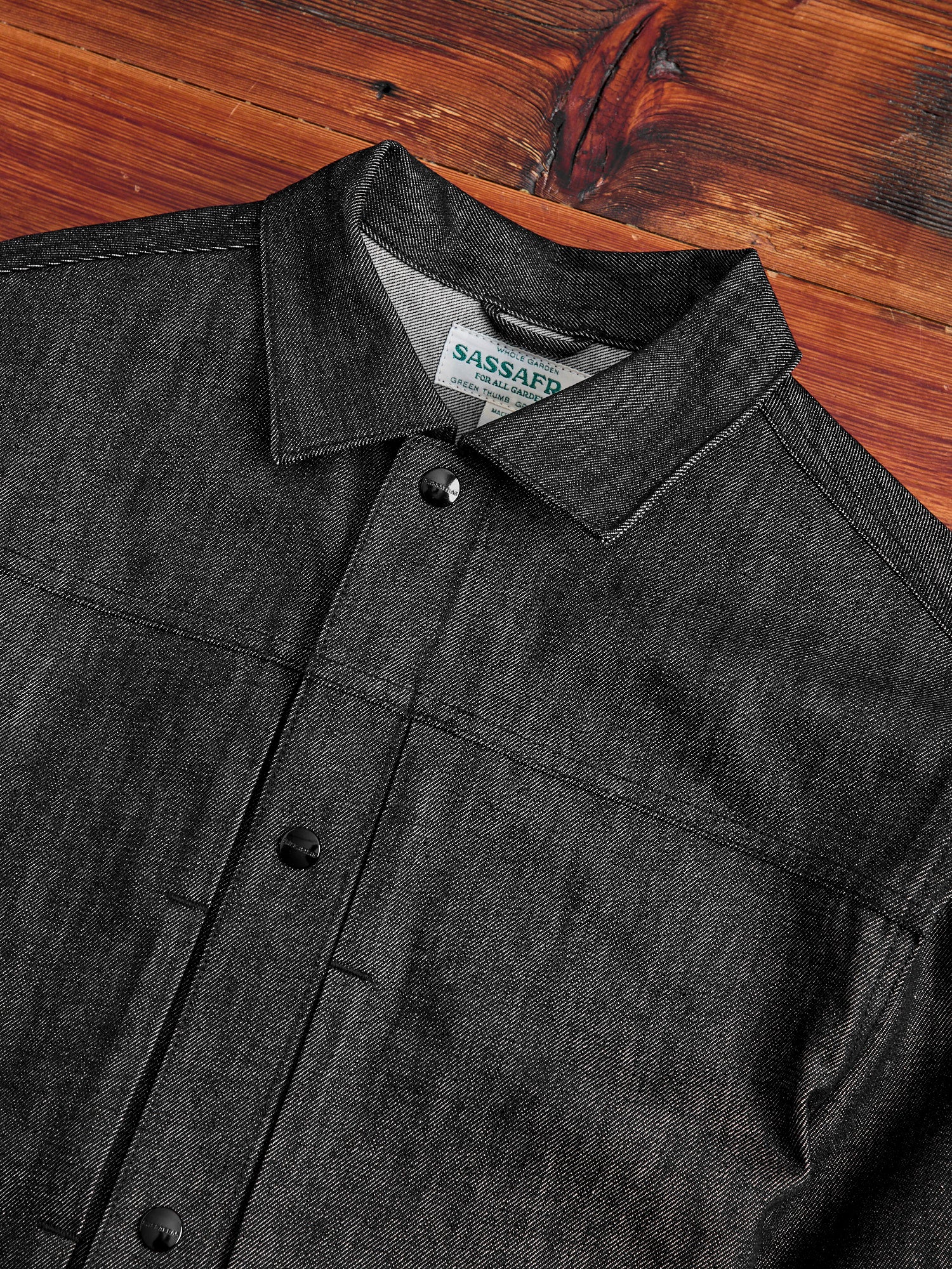 13oz Slub Denim Gardeners Jacket in Black - Image 5
