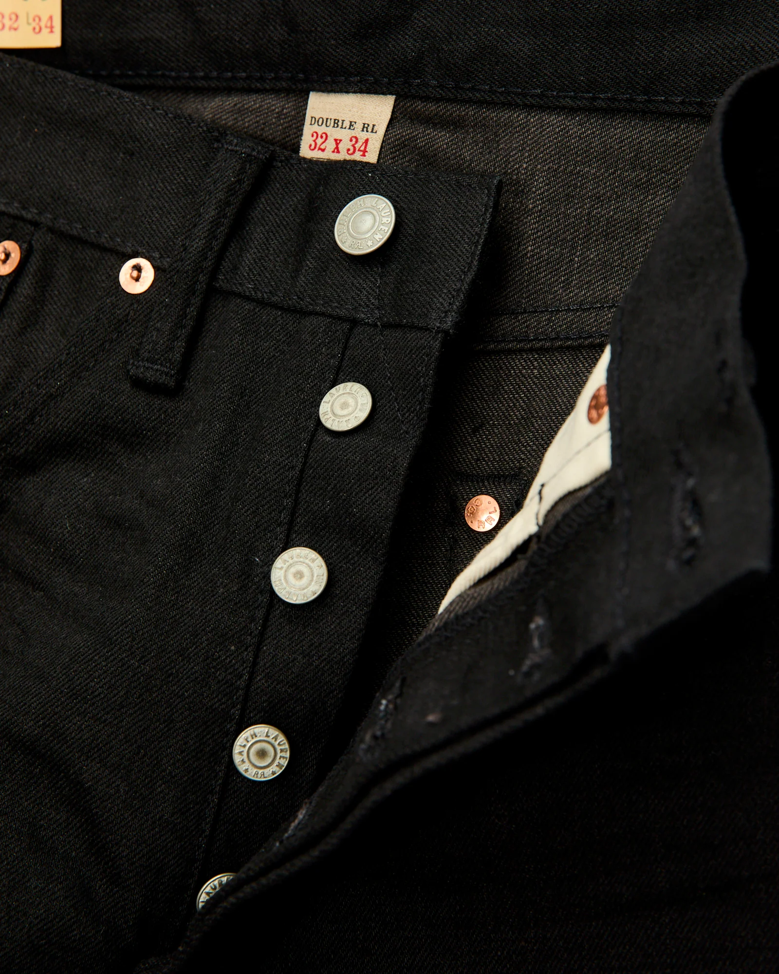 15oz Rinsed Black Selvedge Denim - Vintage 5-Pocket Full Straight Fit - Image 10