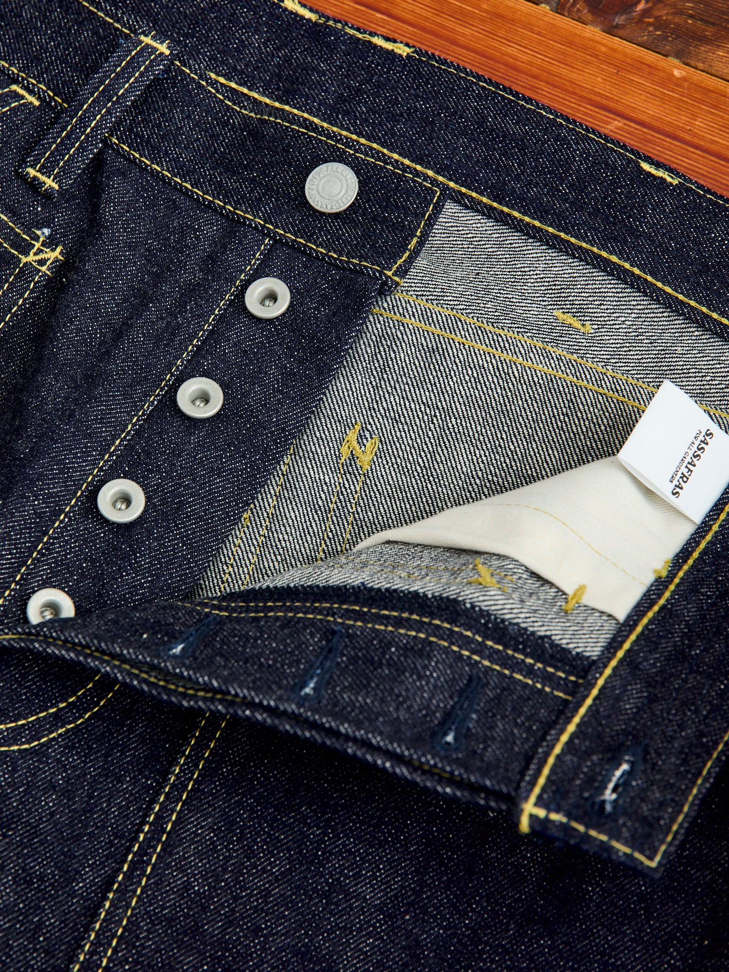 14oz Selvedge Denim Fall Leaf R Pants in Indigo - Image 11