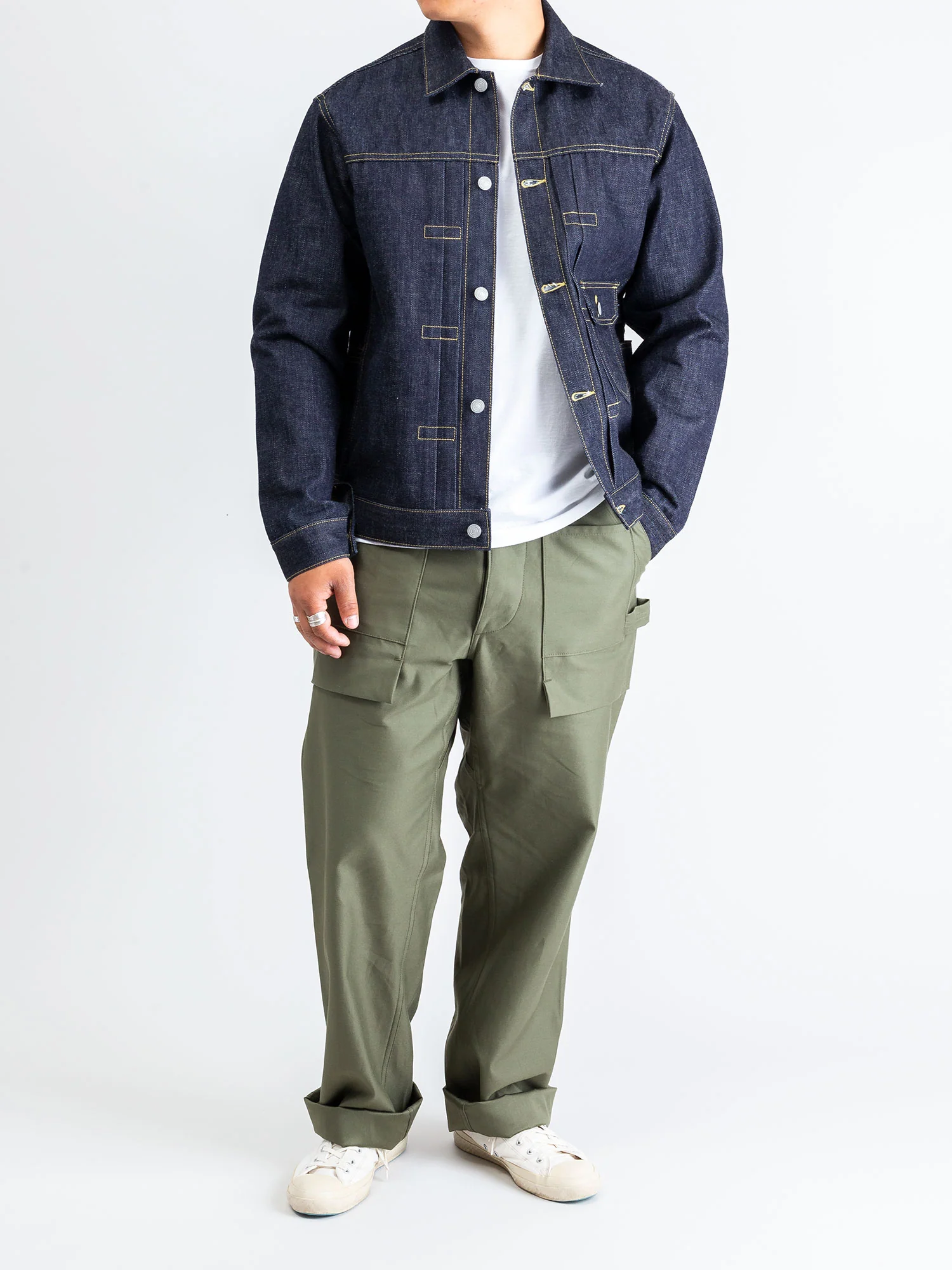 14oz Selvedge Denim Gardener R Jacket in Indigo - Image 12