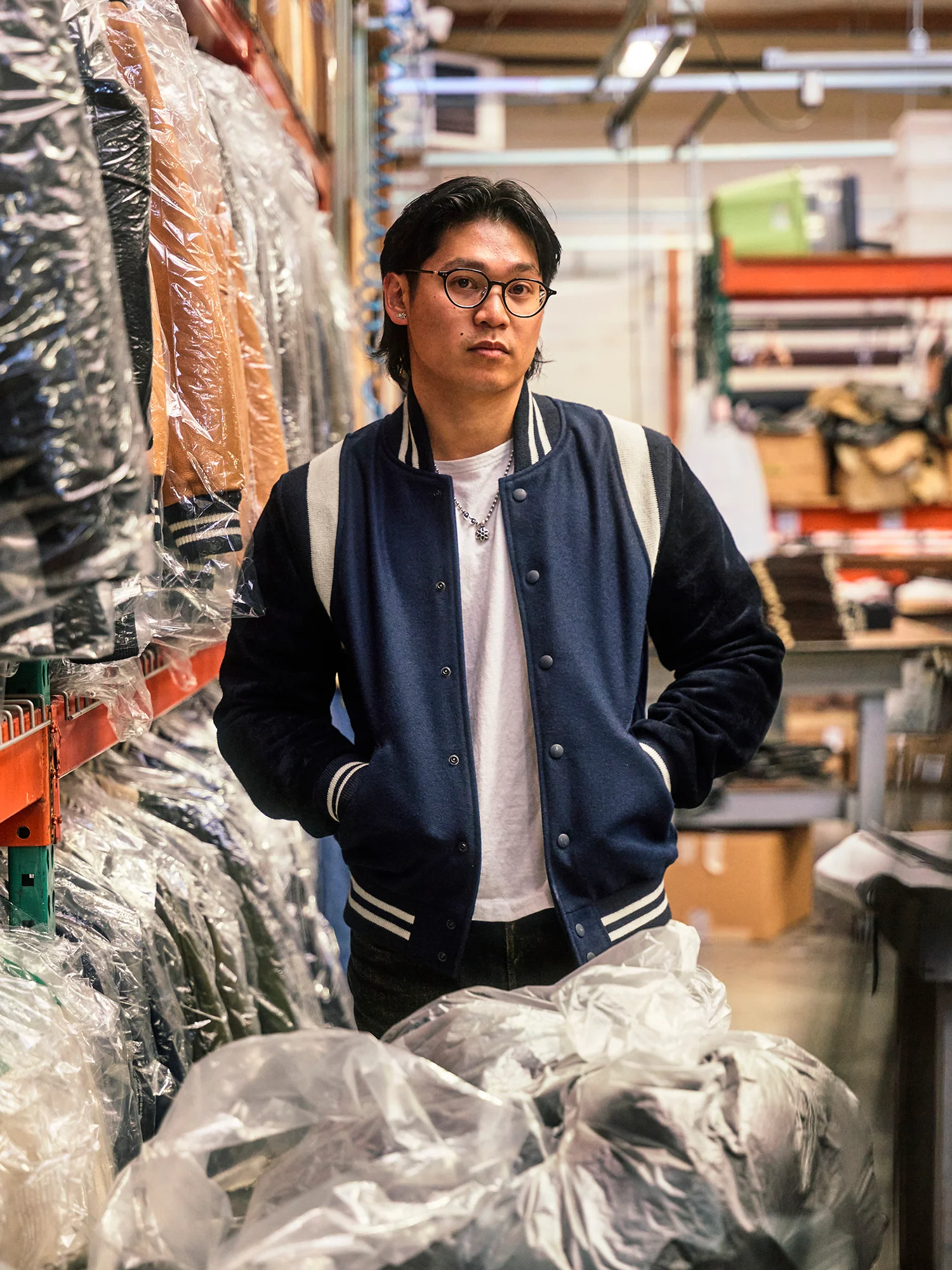 "15th Anniversary" Varsity Jacket in Indigo Roughout - Image 20