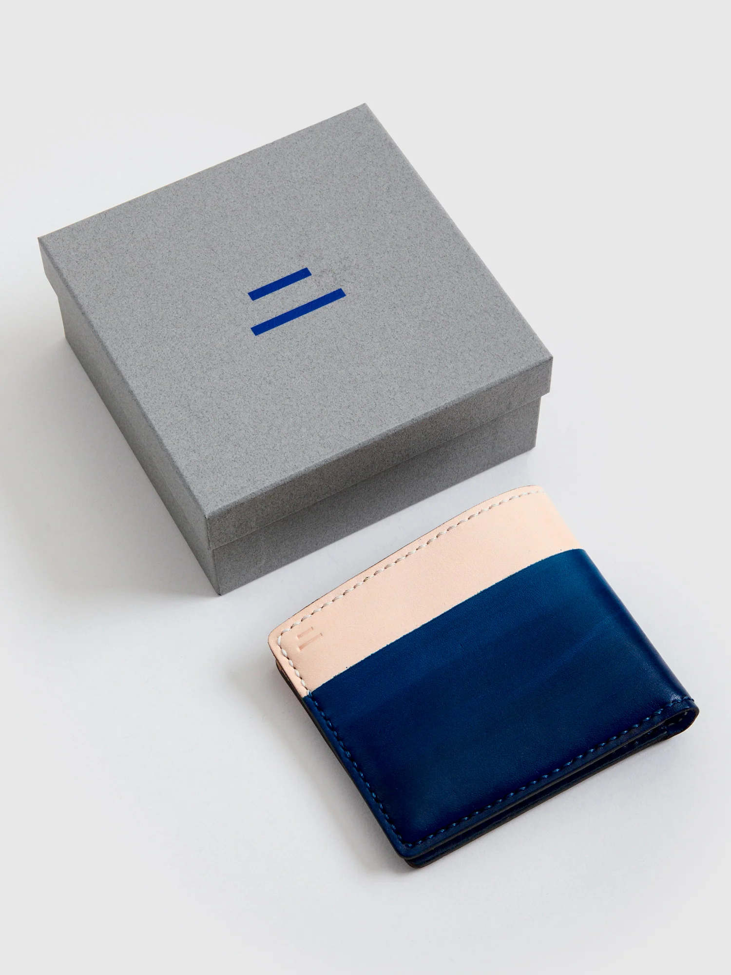 "15th Anniversary" Gradient Dyed Wallet in Indigo Cowhide - Image 2