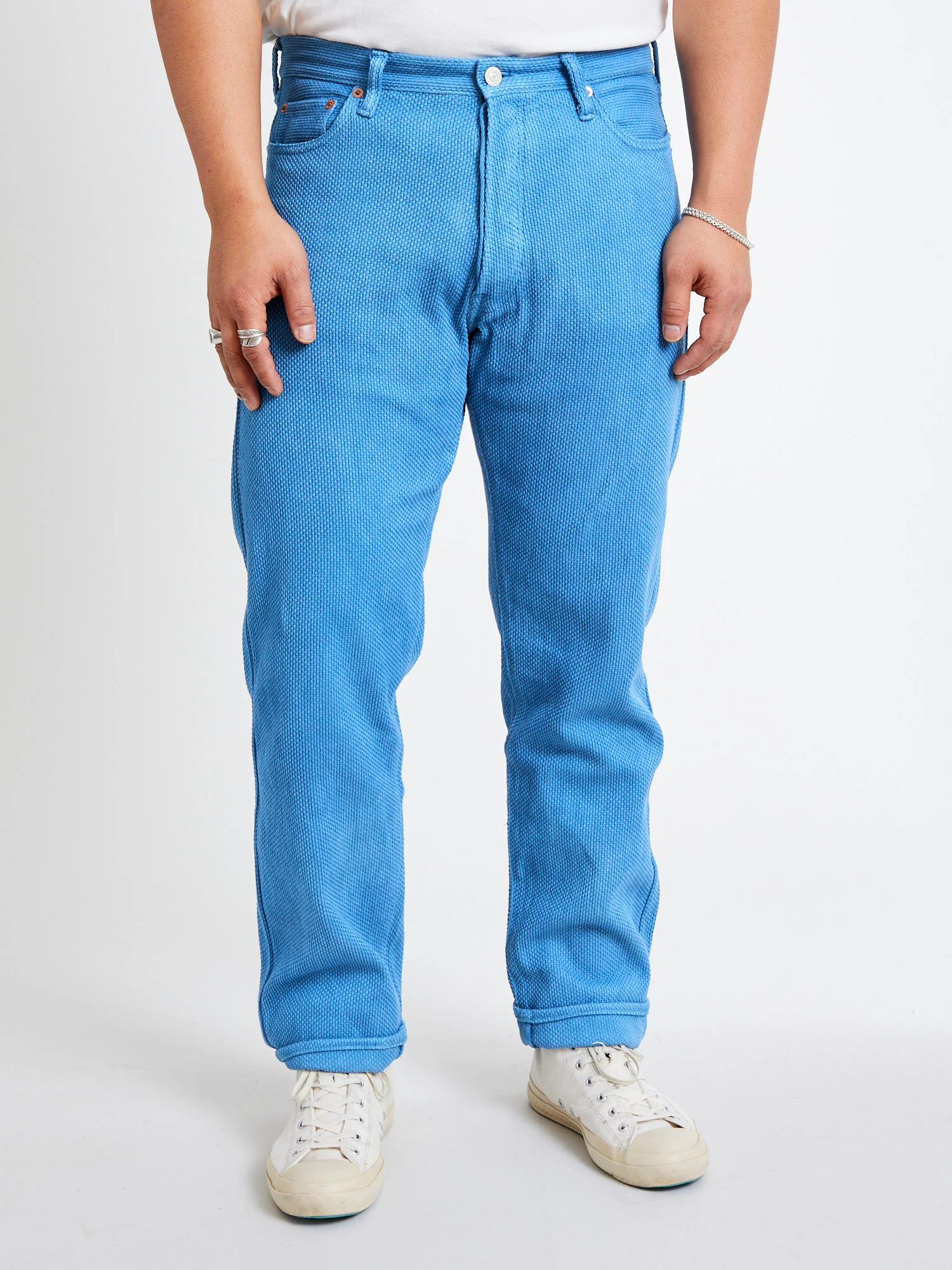 "Awa-Ai" Asagi Indigo Sashiko Pants - Regular Tapered Fit - Image 2