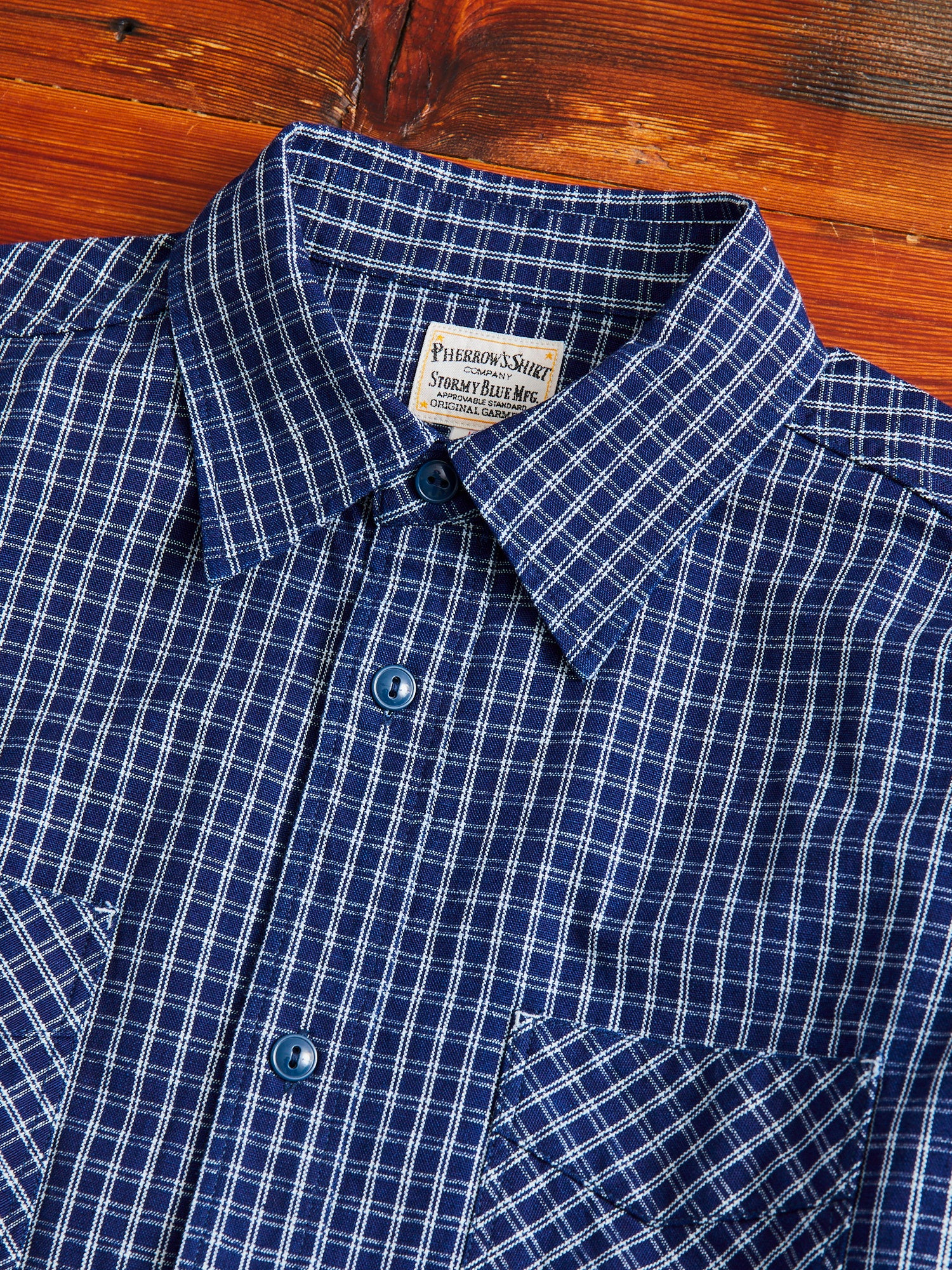 1940s Work Shirt in Indigo Check - Image 3
