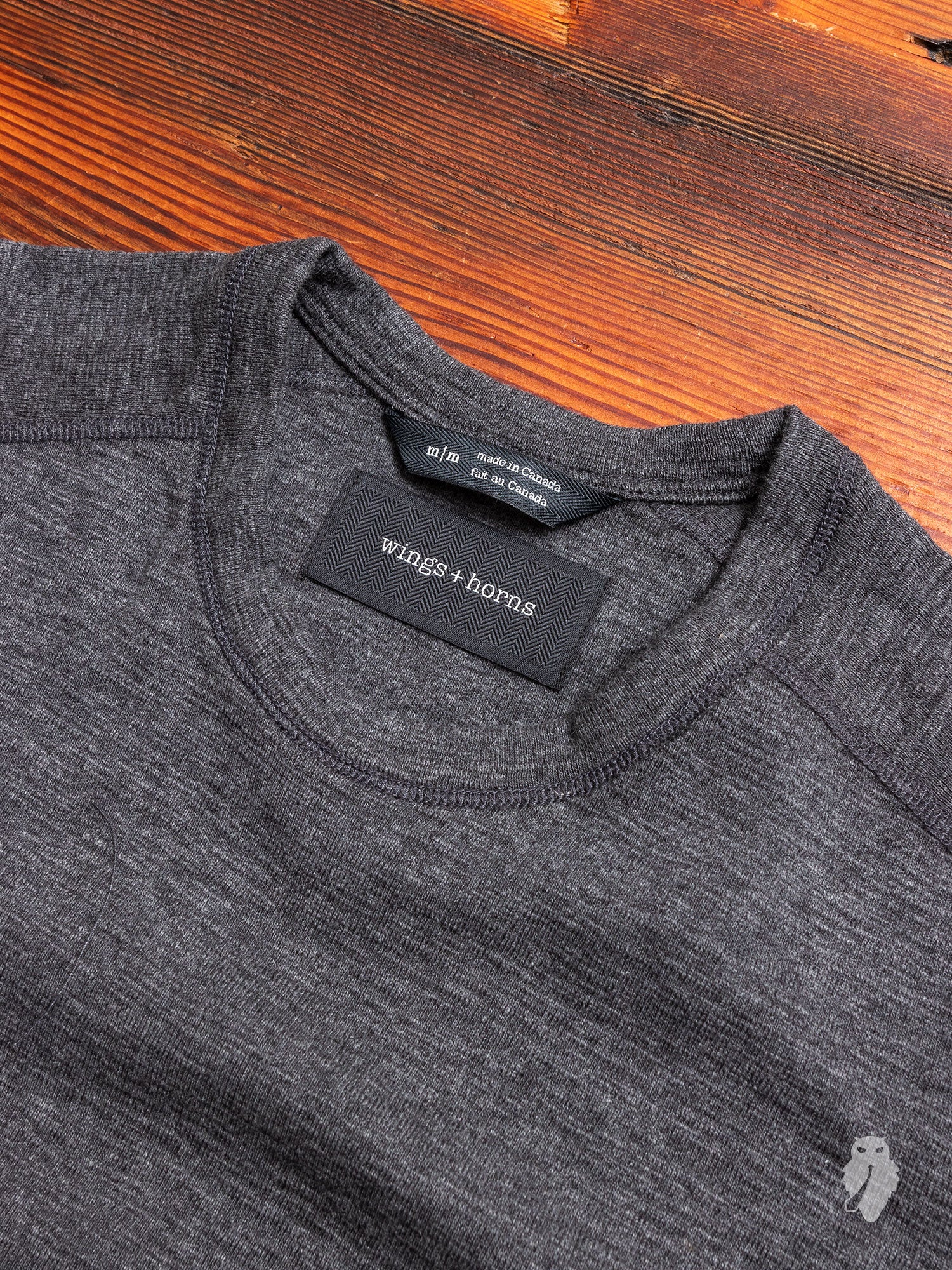 1x1 Slub T-Shirt in Heather Charcoal - Image 2