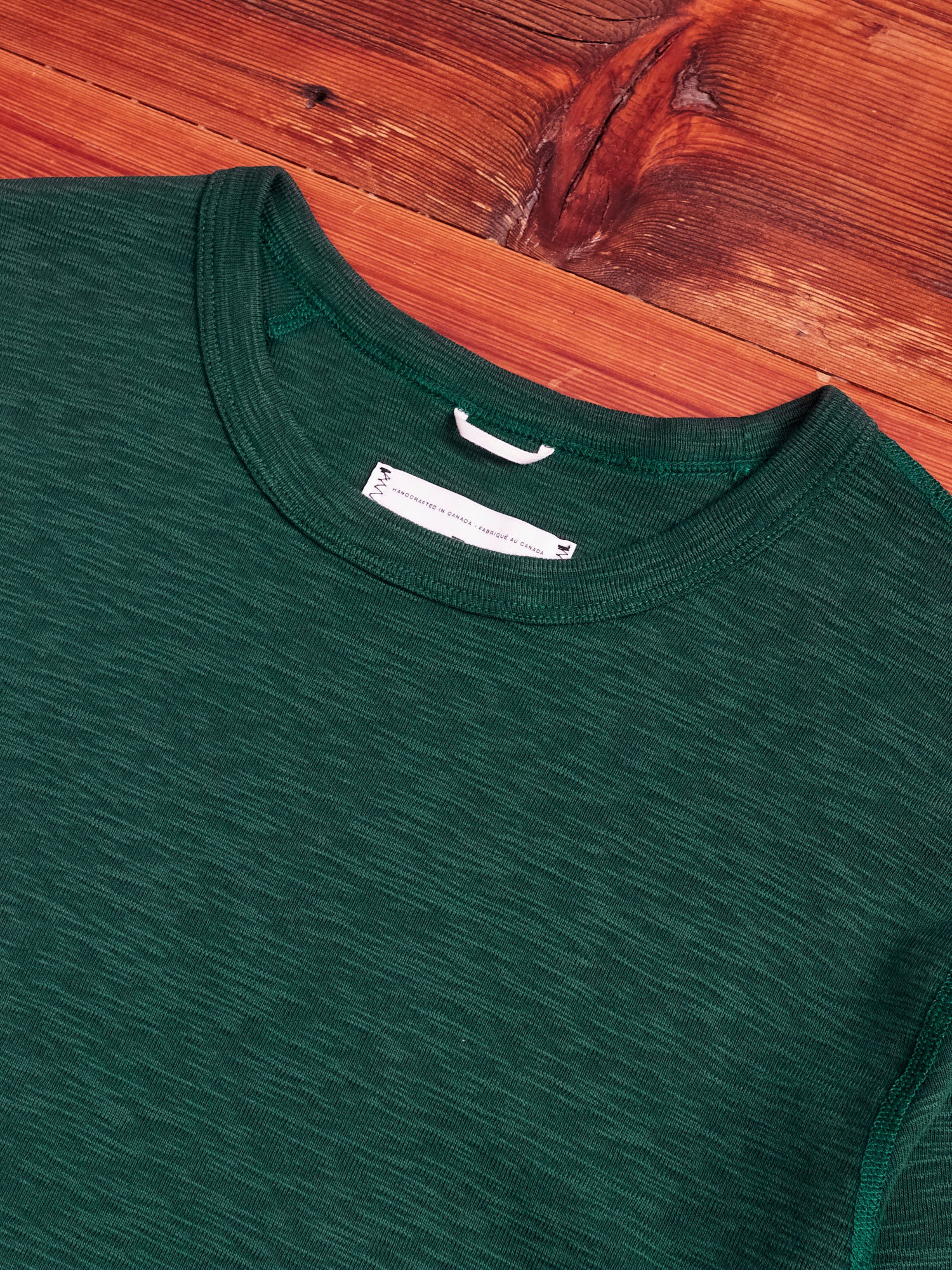 1x1 Slub T-Shirt in British Racing Green - Image 2