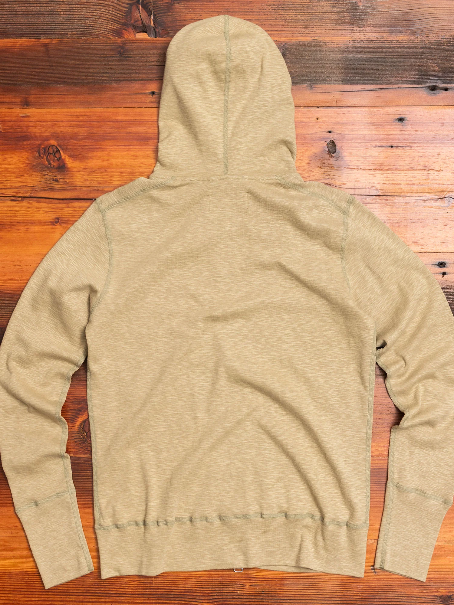 1x1 Slub Zip Hoodie in Moss - Image 8