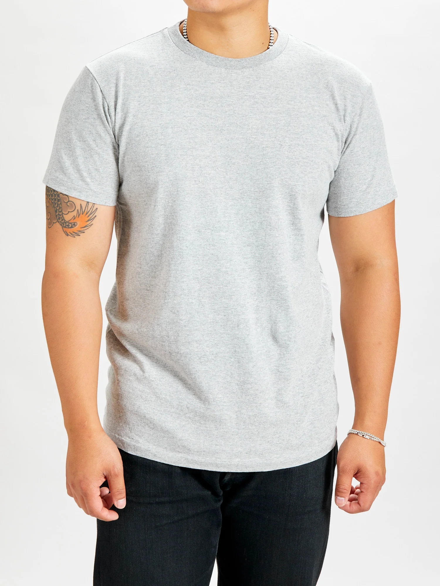 2-Pack Short Sleeve Crew Tee in Heather Grey - Image 4