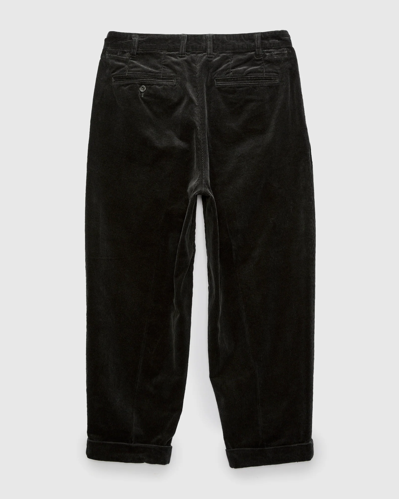 2-Pleat Corduroy Trousers in Charcoal - Image 2
