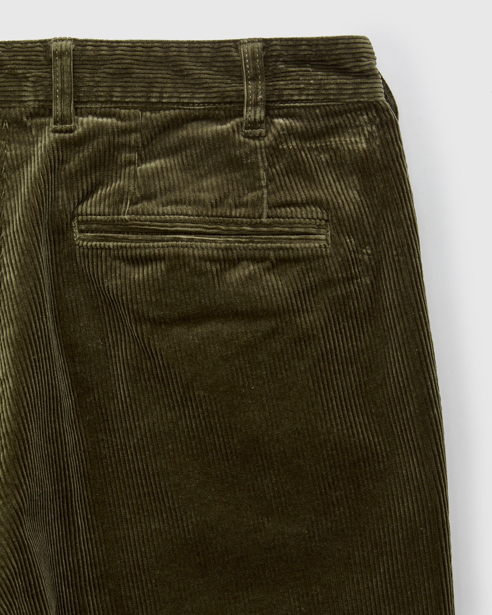 2-Pleat Corduroy Trousers in Dark Green - Image 3