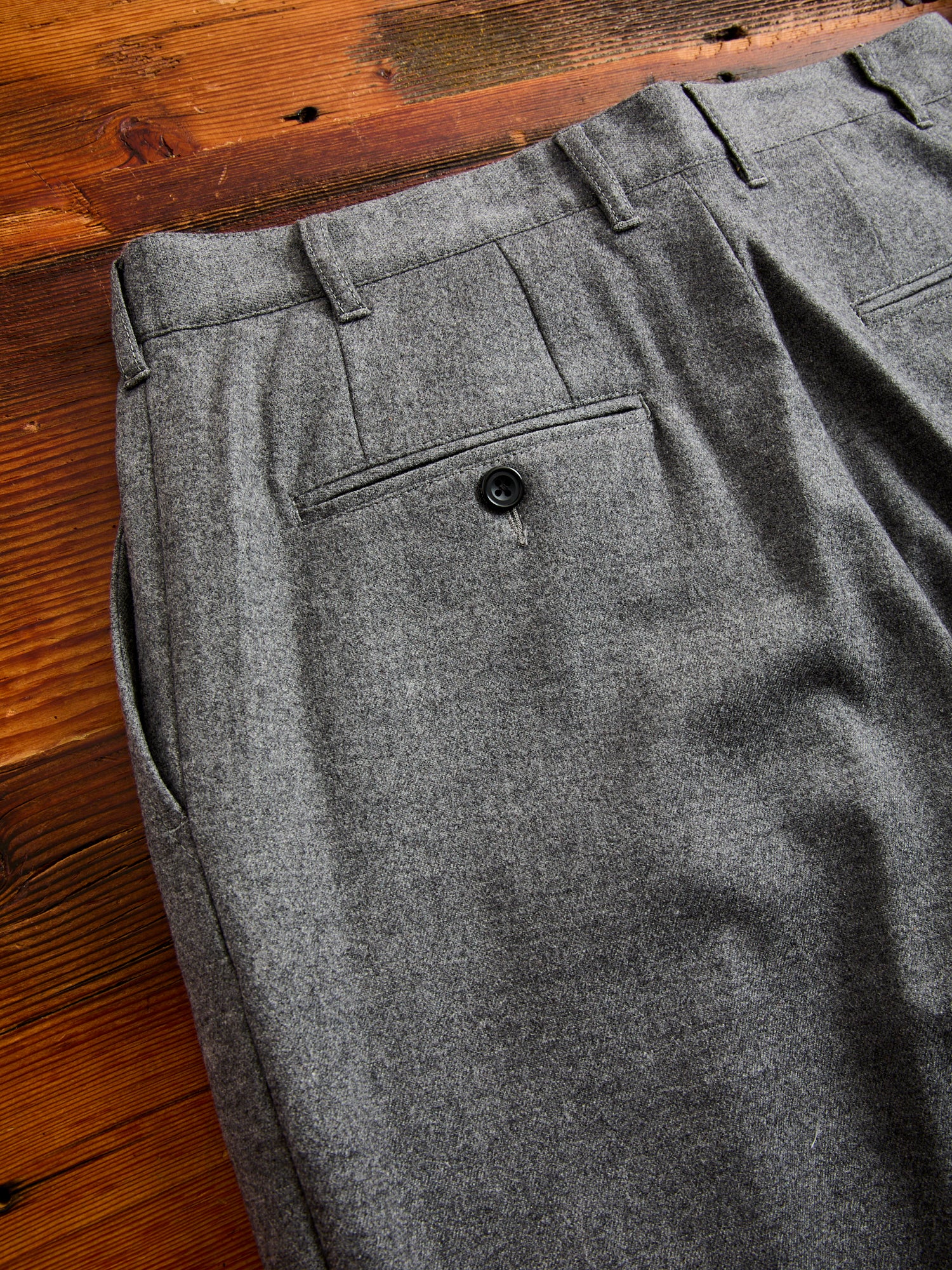 2-Pleat Flannel Trousers in Grey - Image 10