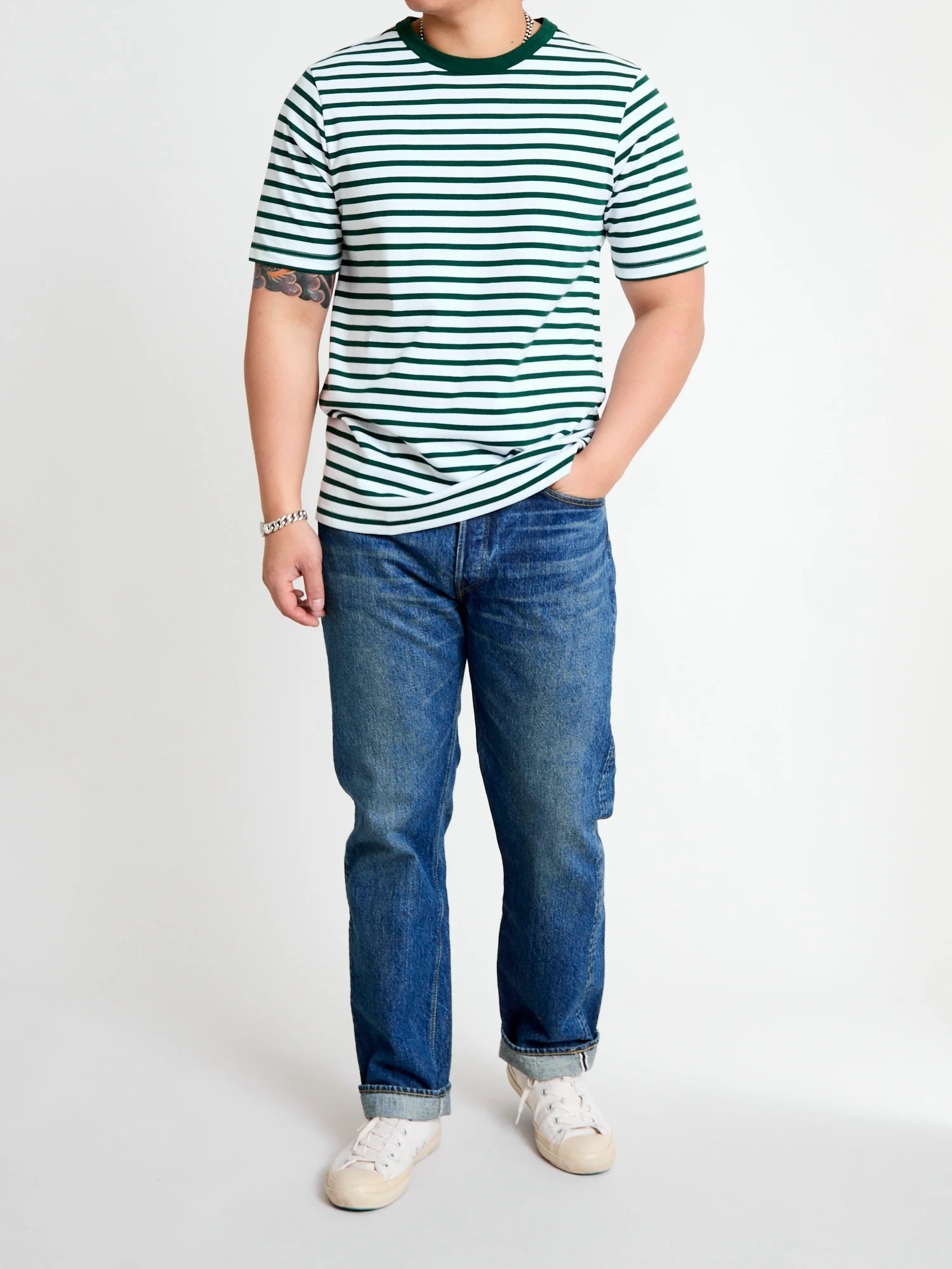2M14 "Good Originals" 6.8oz Relaxed T-Shirt in Green/White - Image 9