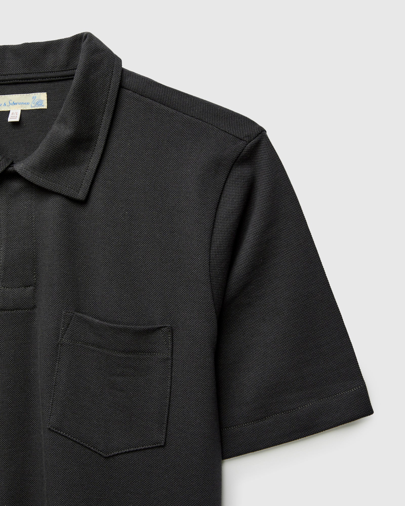 2PKPL "Good Originals" Loopwheel Polo Shirt in Charcoal - Image 4