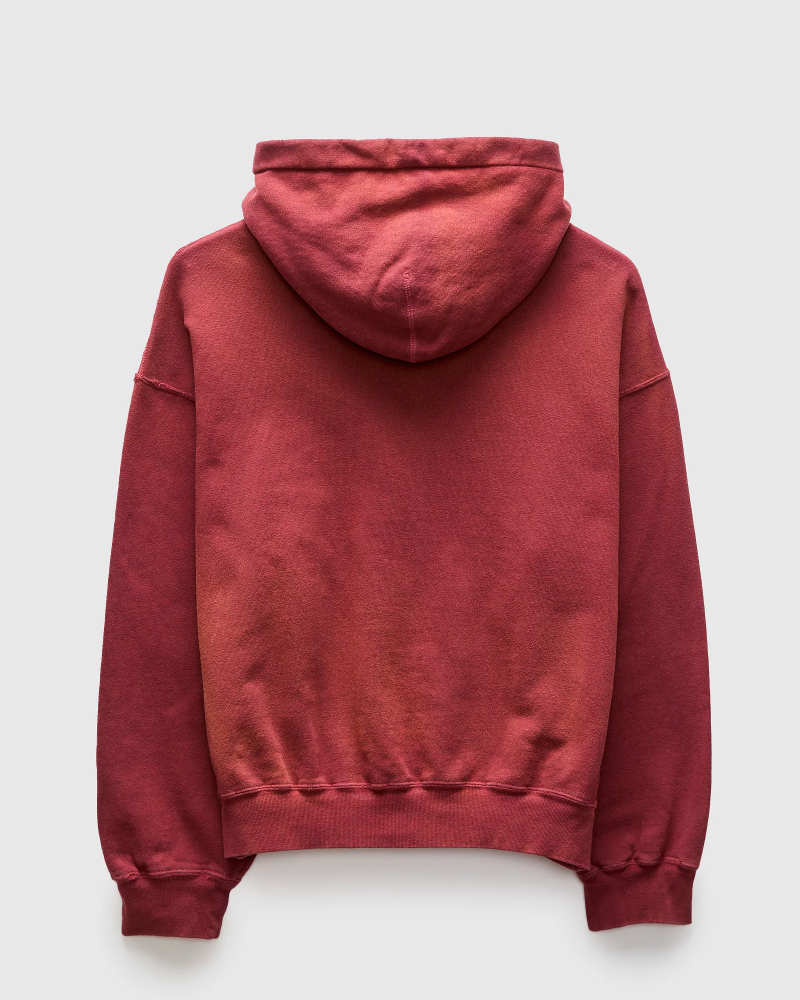 "3-Fly" Special Finish Fleece Zip Hoodie in Bordeaux - Image 2