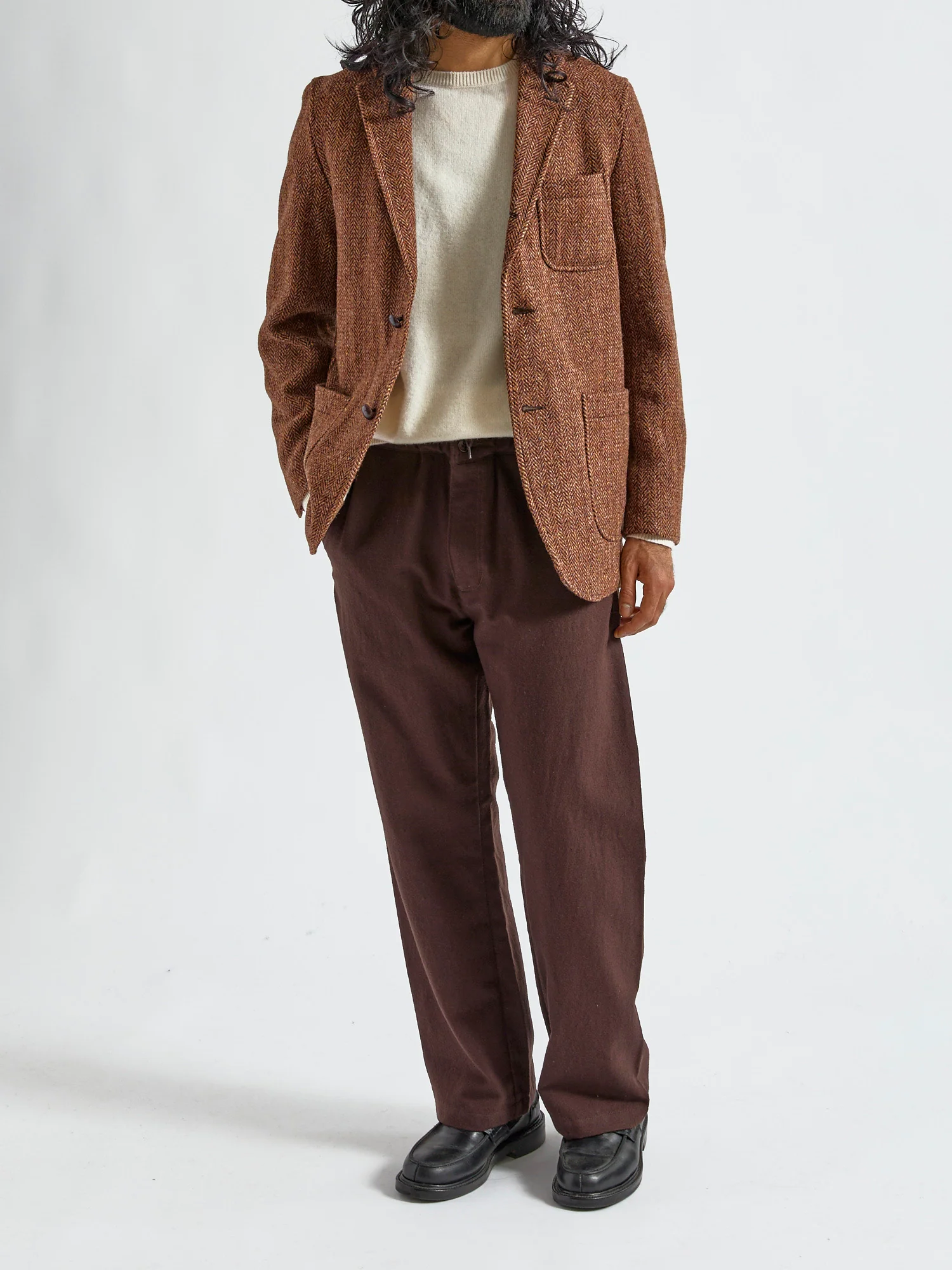 3B Comfort Harris Tweed Jacket in Lt Brown Herringbone - Image 13