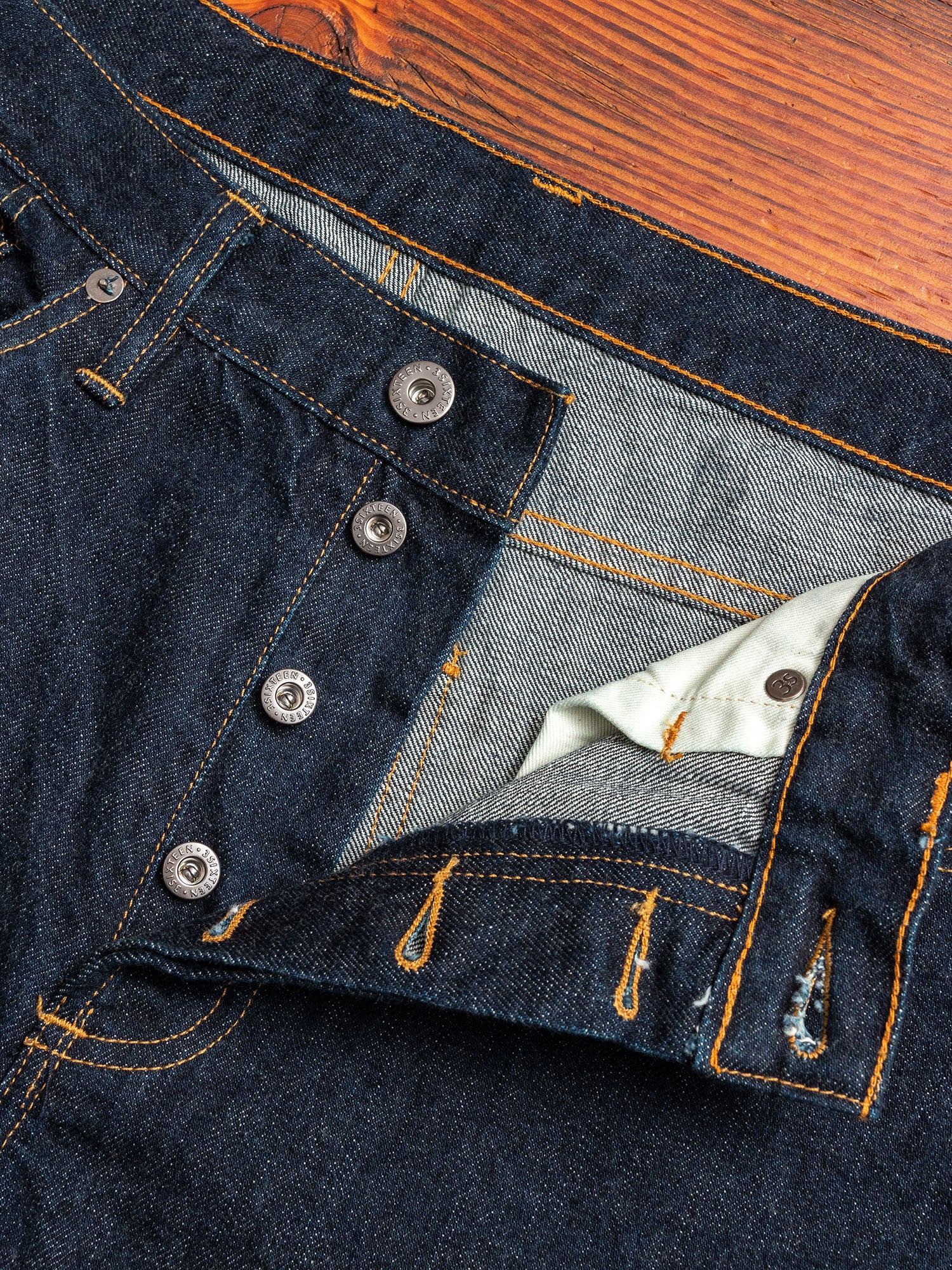 3sixteen x Blue Owl "Gold Rush" 12.5oz Selvedge Denim - Narrow Tapered Fit - Image 6