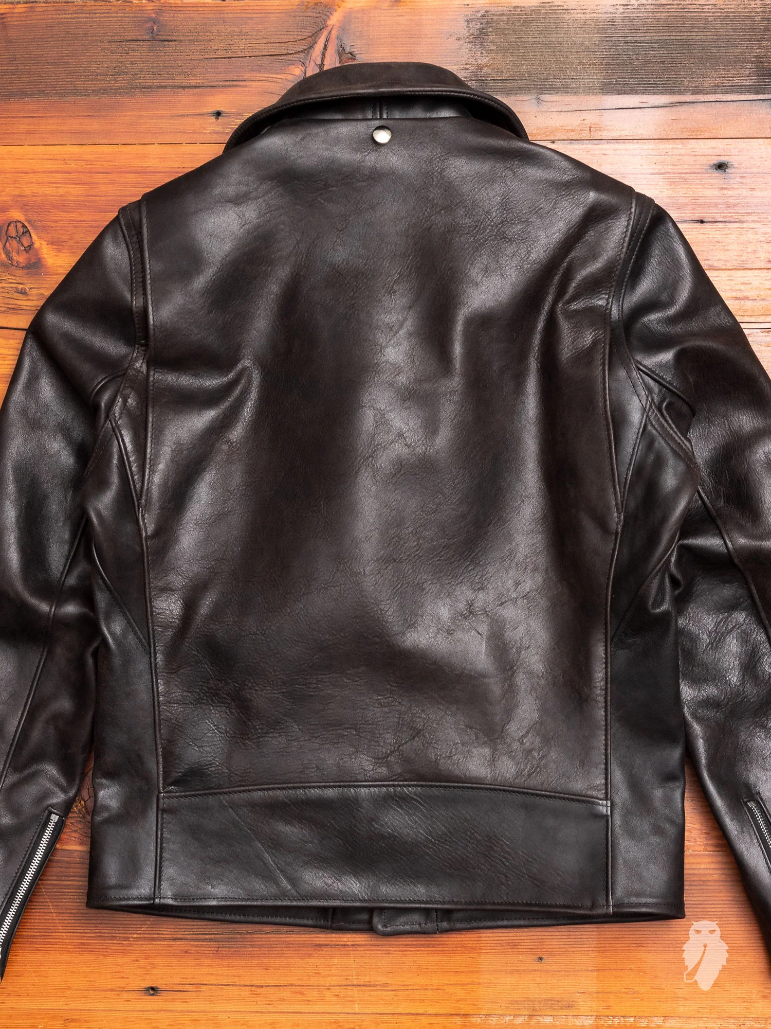 "3sixteen x Schott NYC" Perfecto Leather Jacket in Black - Image 9