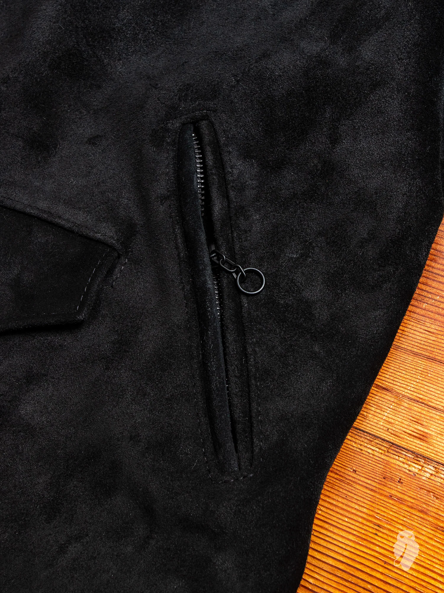 "3sixteen x Schott NYC" Perfecto Leather Jacket in Black Rough-Out - Image 9