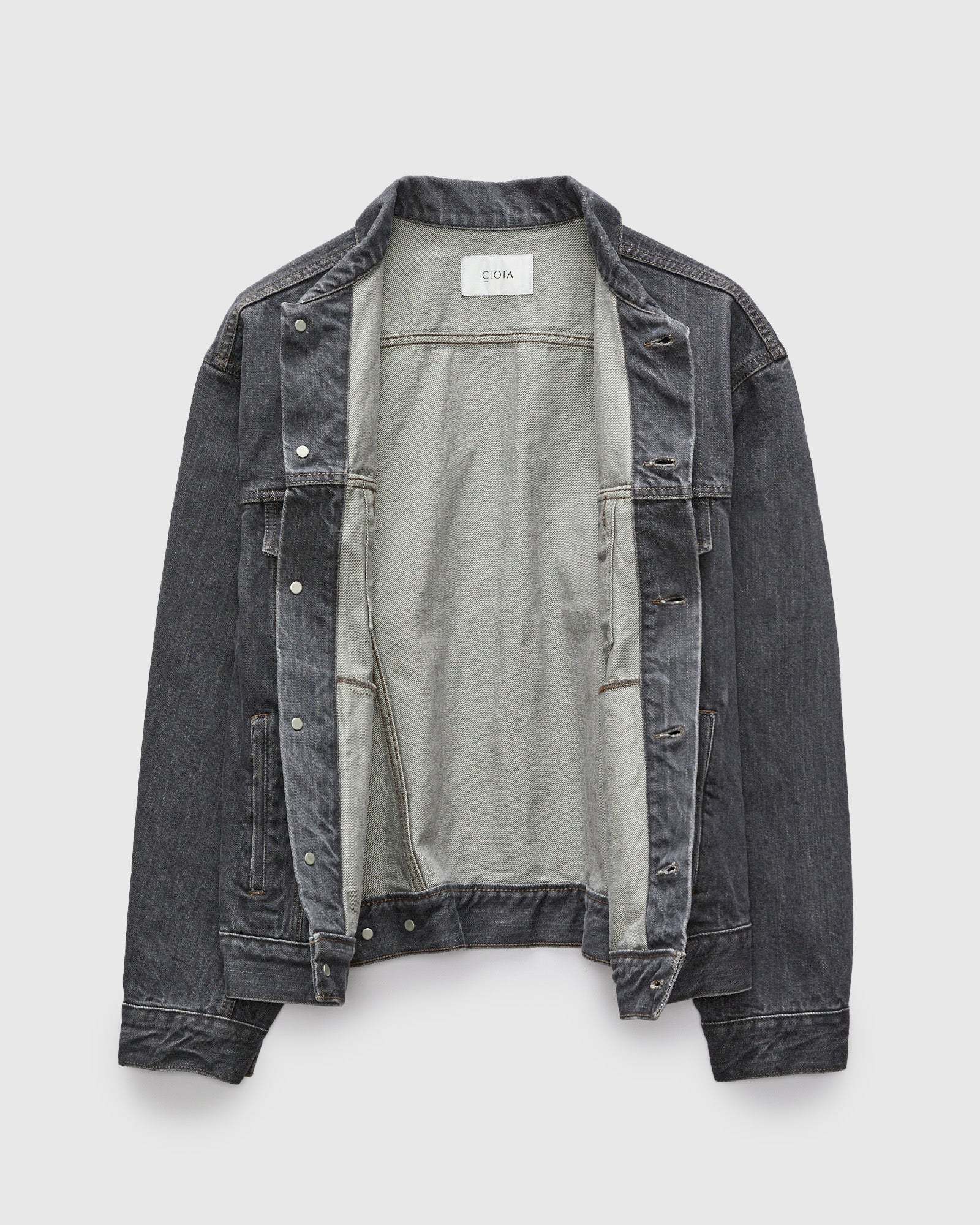 4 Pocket Denim Jacket in Medium Grey - Image 2